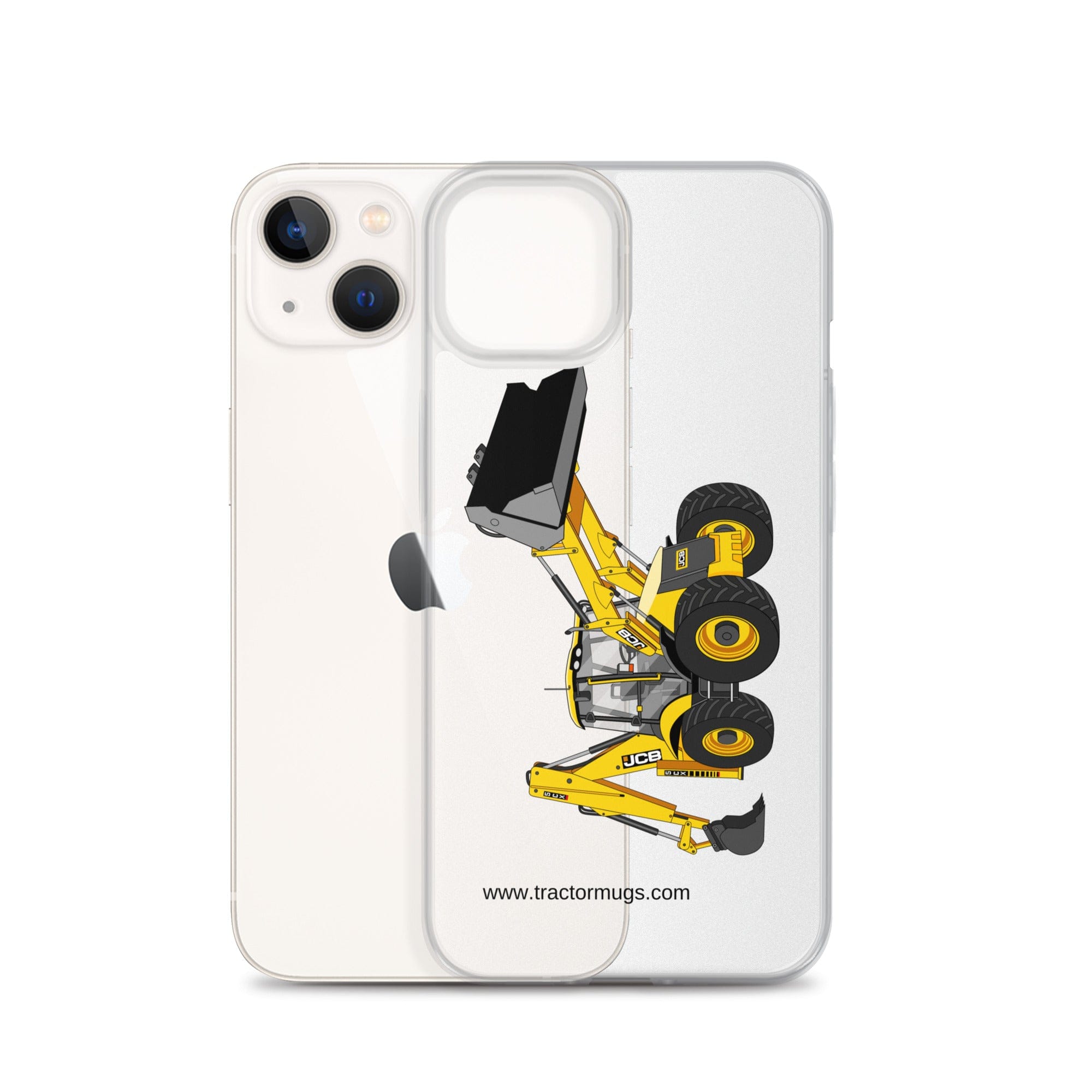 The Tractor Mugs Store JCB 5CX Backhoe | Clear Case for iPhone® Quality Farmers Merch