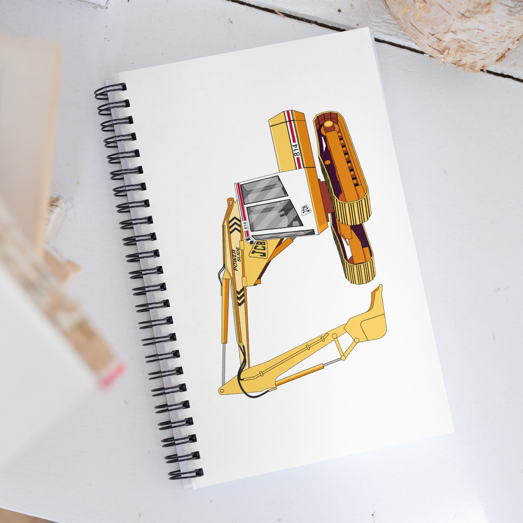 The Tractor Mugs Store JCB 814 Super | Spiral notebook Quality Farmers Merch