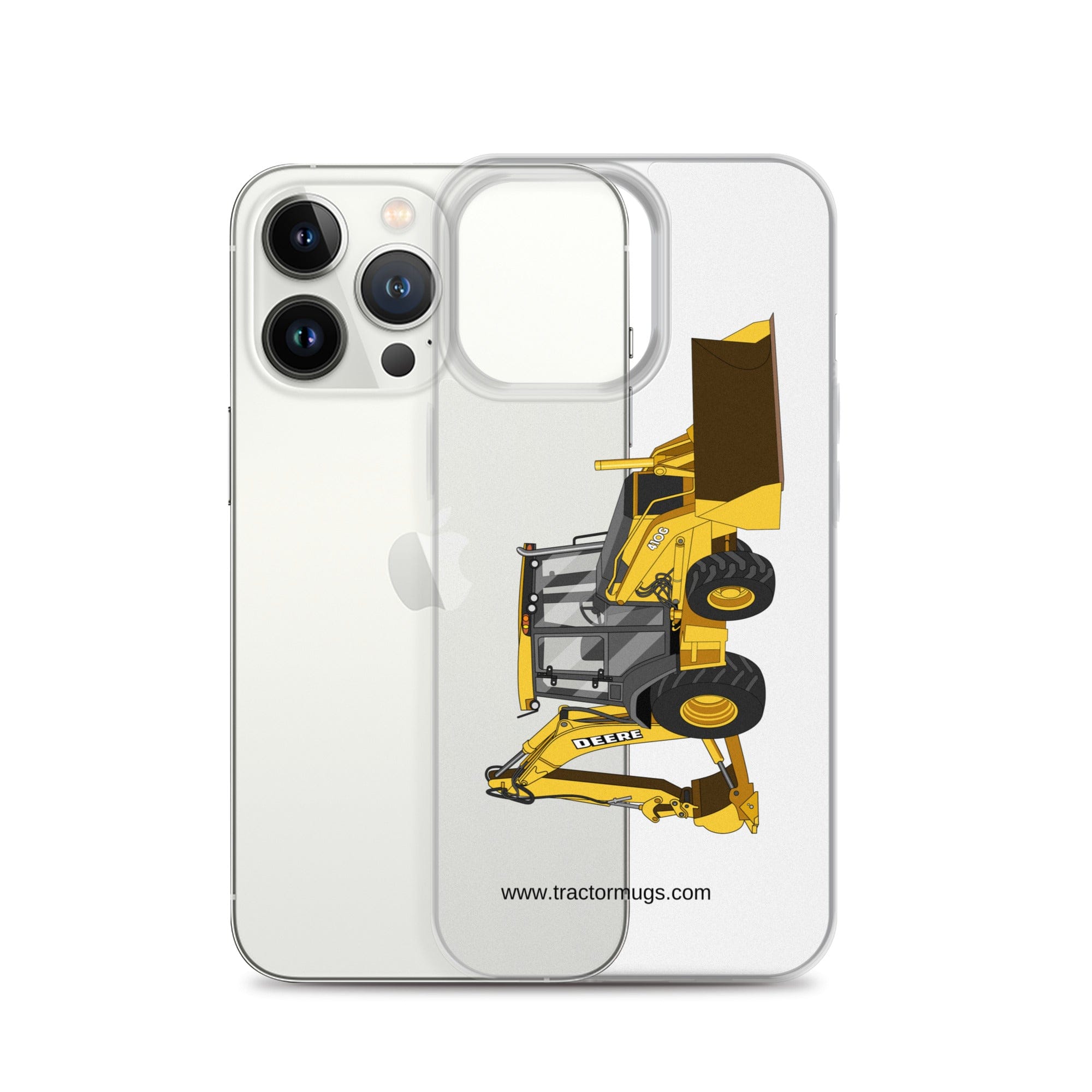 The Tractor Mugs Store John Deere 410G Backhoe | Clear Case for iPhone® Quality Farmers Merch