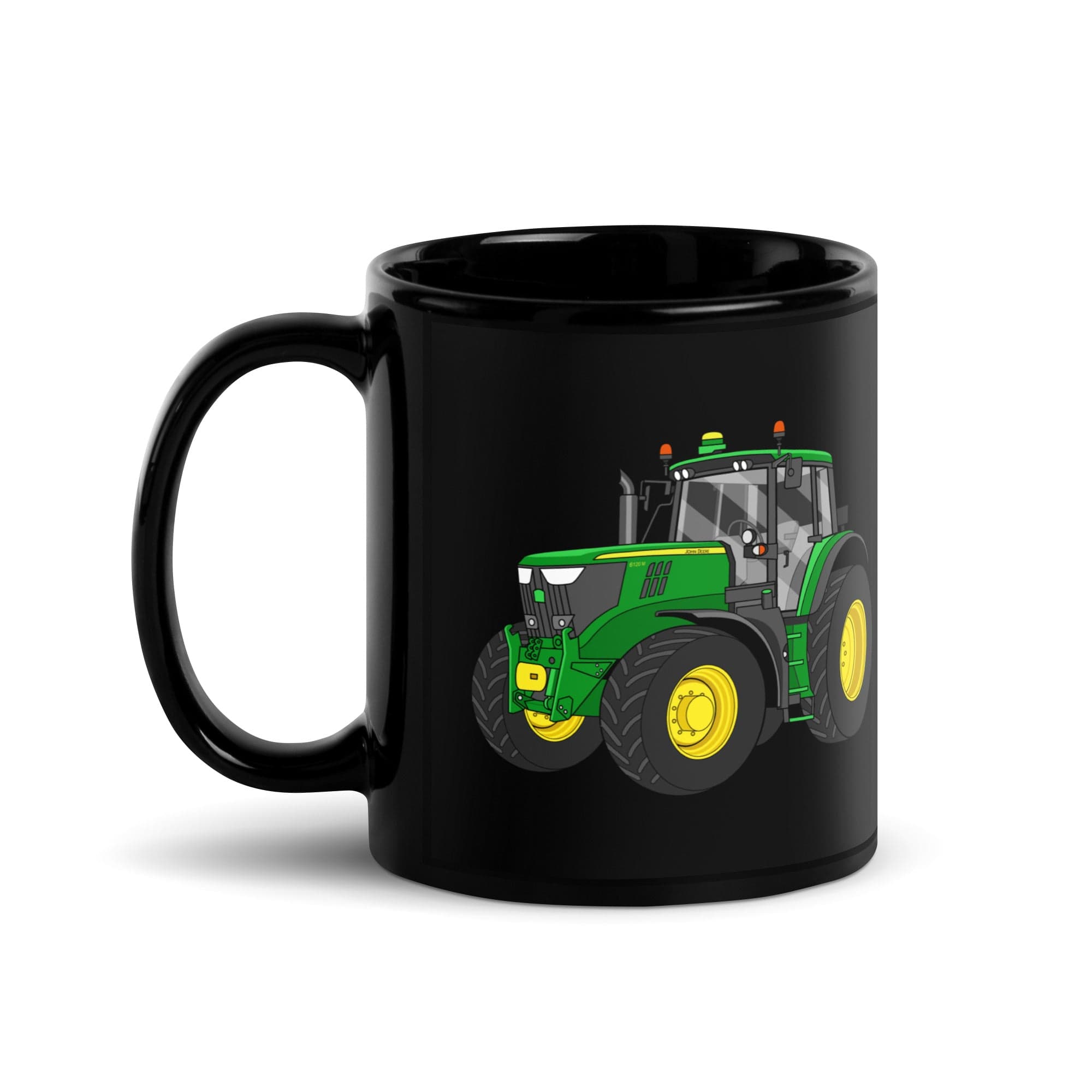 The Tractor Mugs Store John Deere 6120 M | Black Glossy Mug Quality Farmers Merch