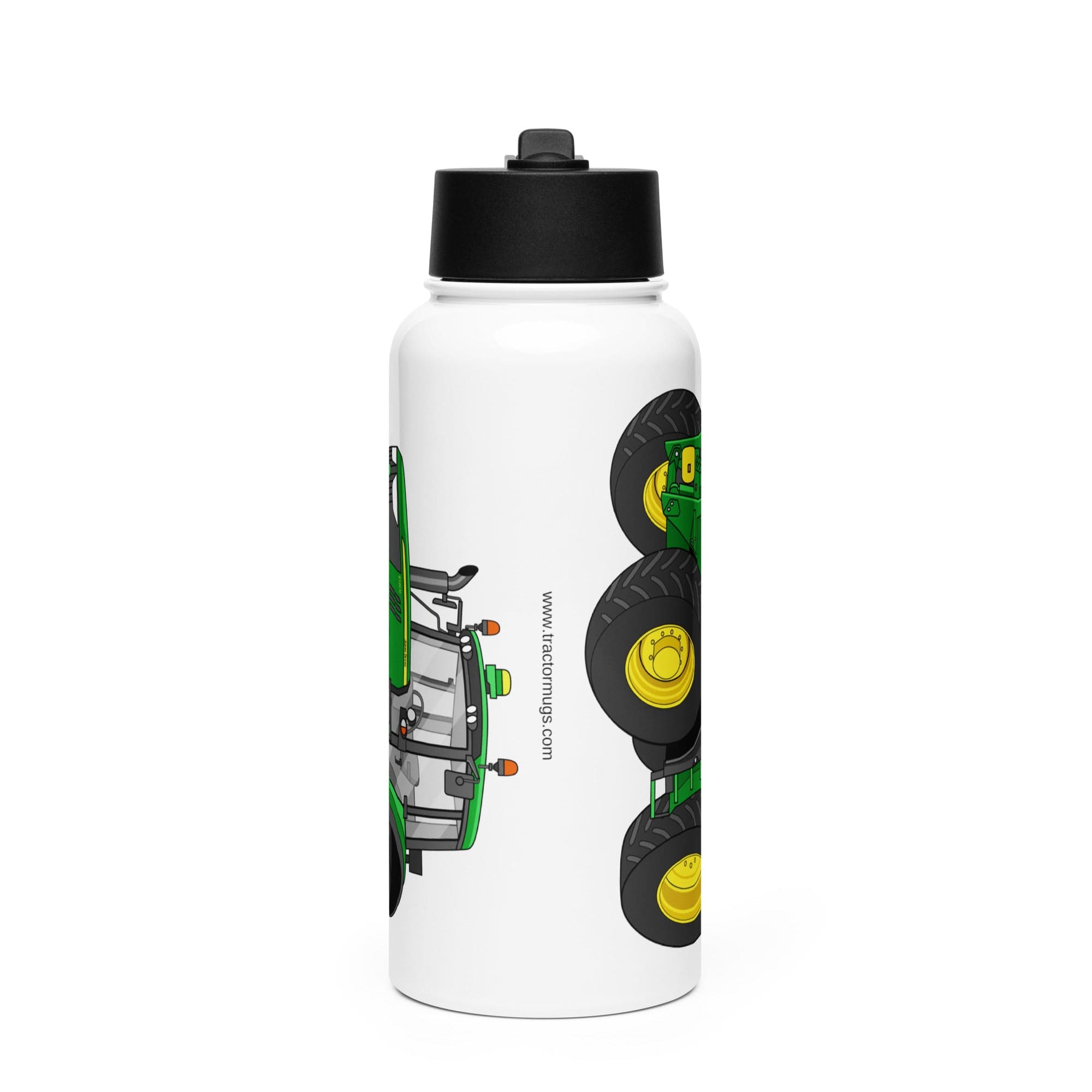 The Tractor Mugs Store John Deere 6120 M | Stainless steel water bottle with a straw lid Quality Farmers Merch