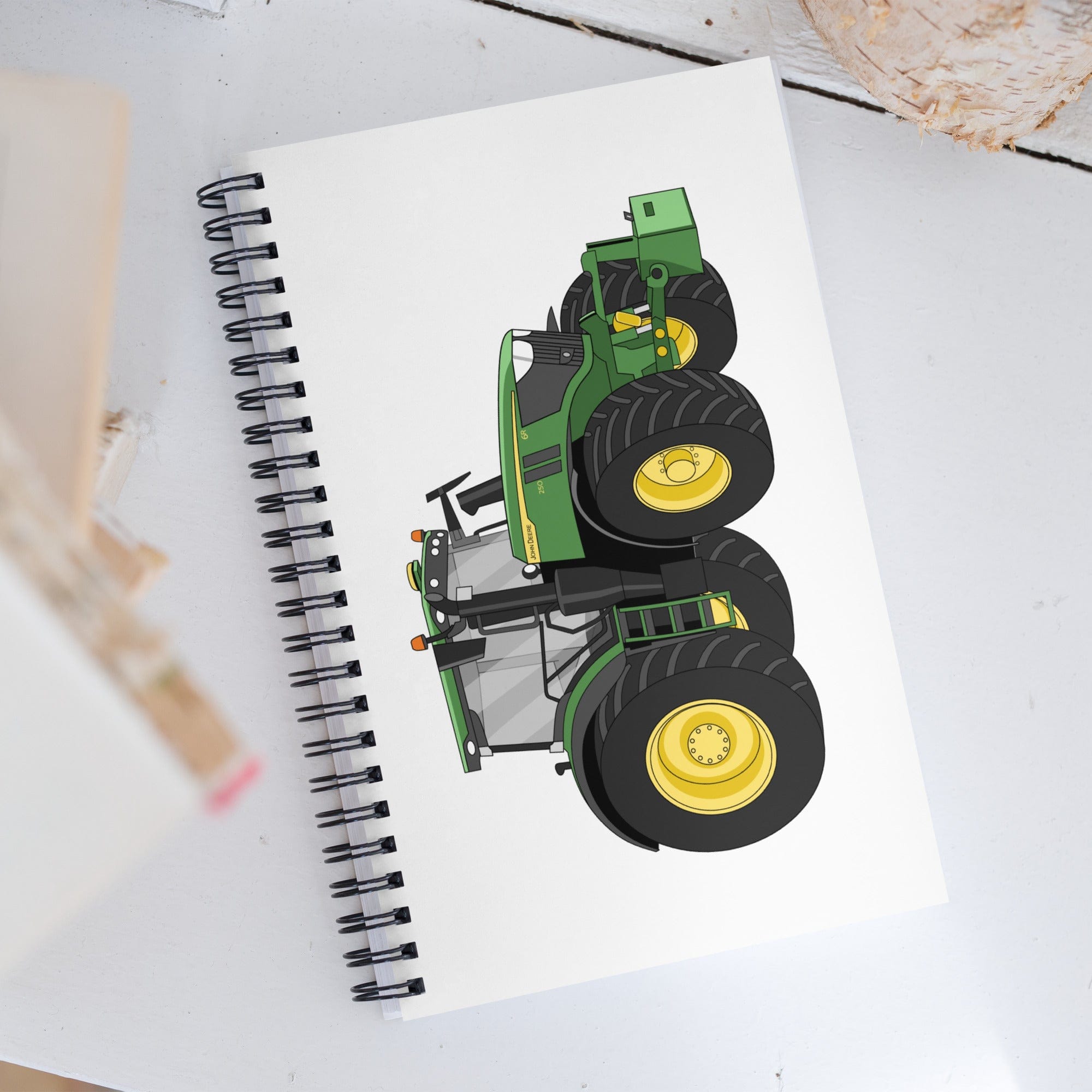 The Tractor Mugs Store John Deere 6R | Spiral notebook Quality Farmers Merch