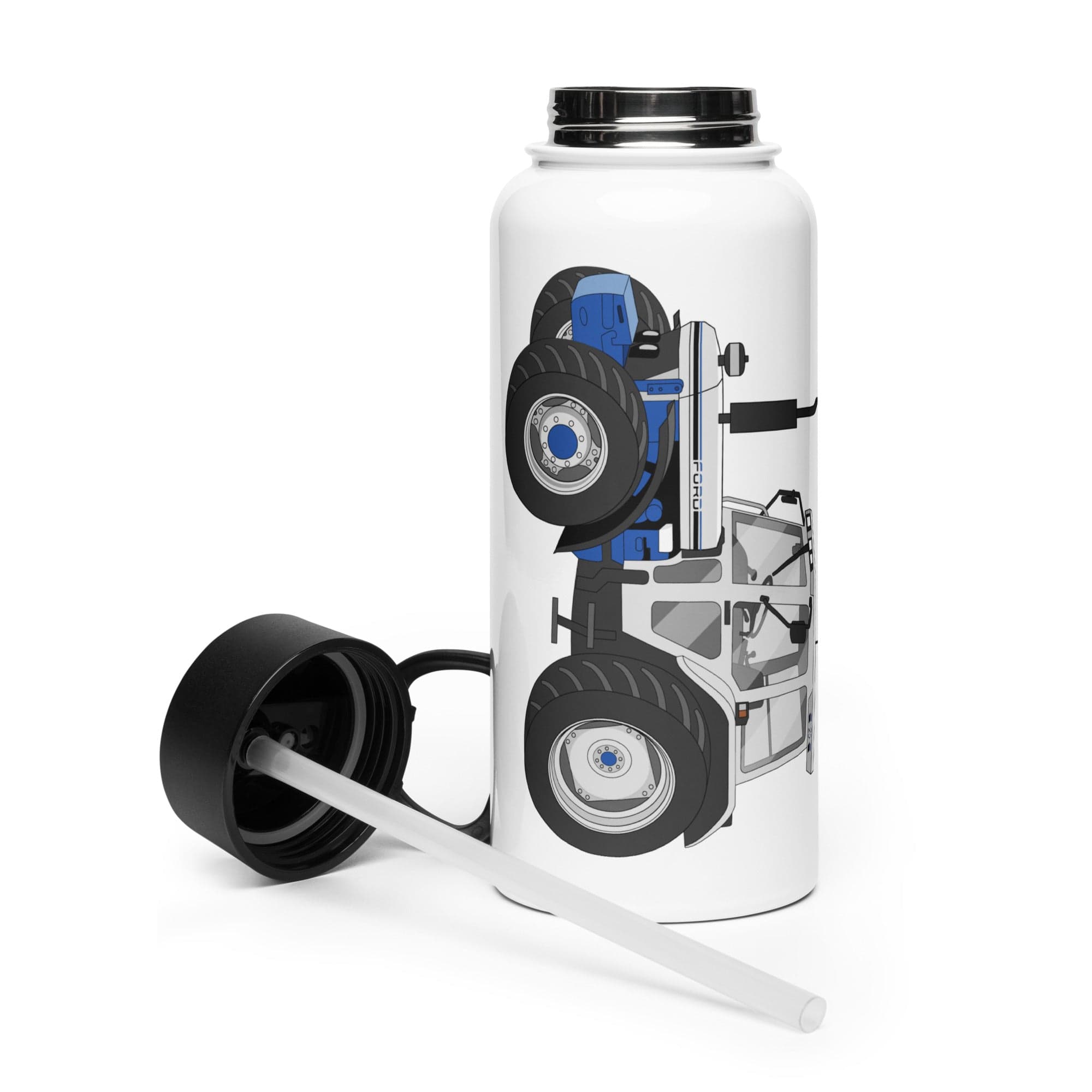 The Tractor Mugs Store Jubilee Edition Silver Tractor | Stainless Steel Water Bottle Quality Farmers Merch