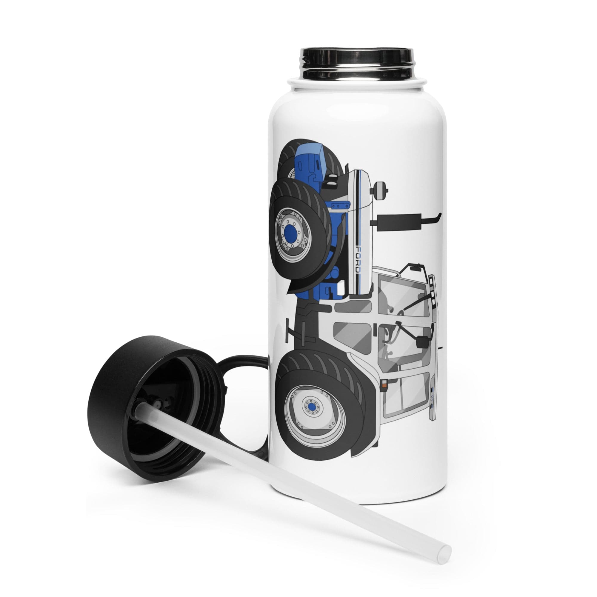 The Tractor Mugs Store Jubilee Edition Silver Tractor | Stainless Steel Water Bottle Quality Farmers Merch