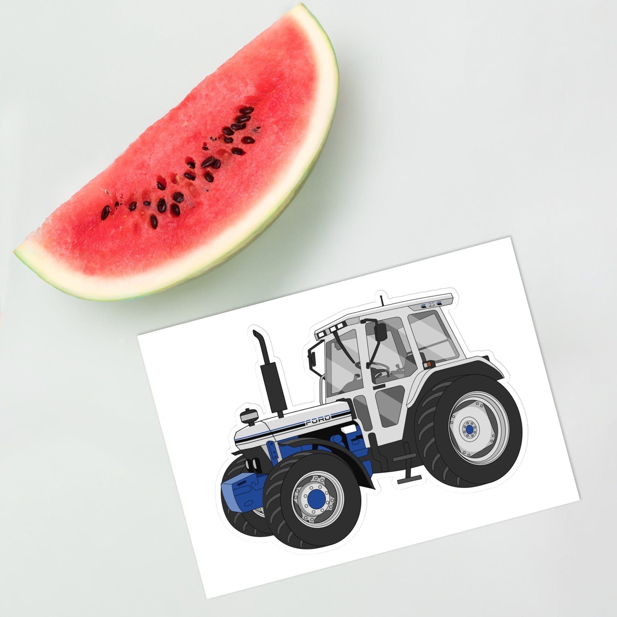 The Tractor Mugs Store Jubilee Edition Silver Tractor | Sticker sheet Quality Farmers Merch