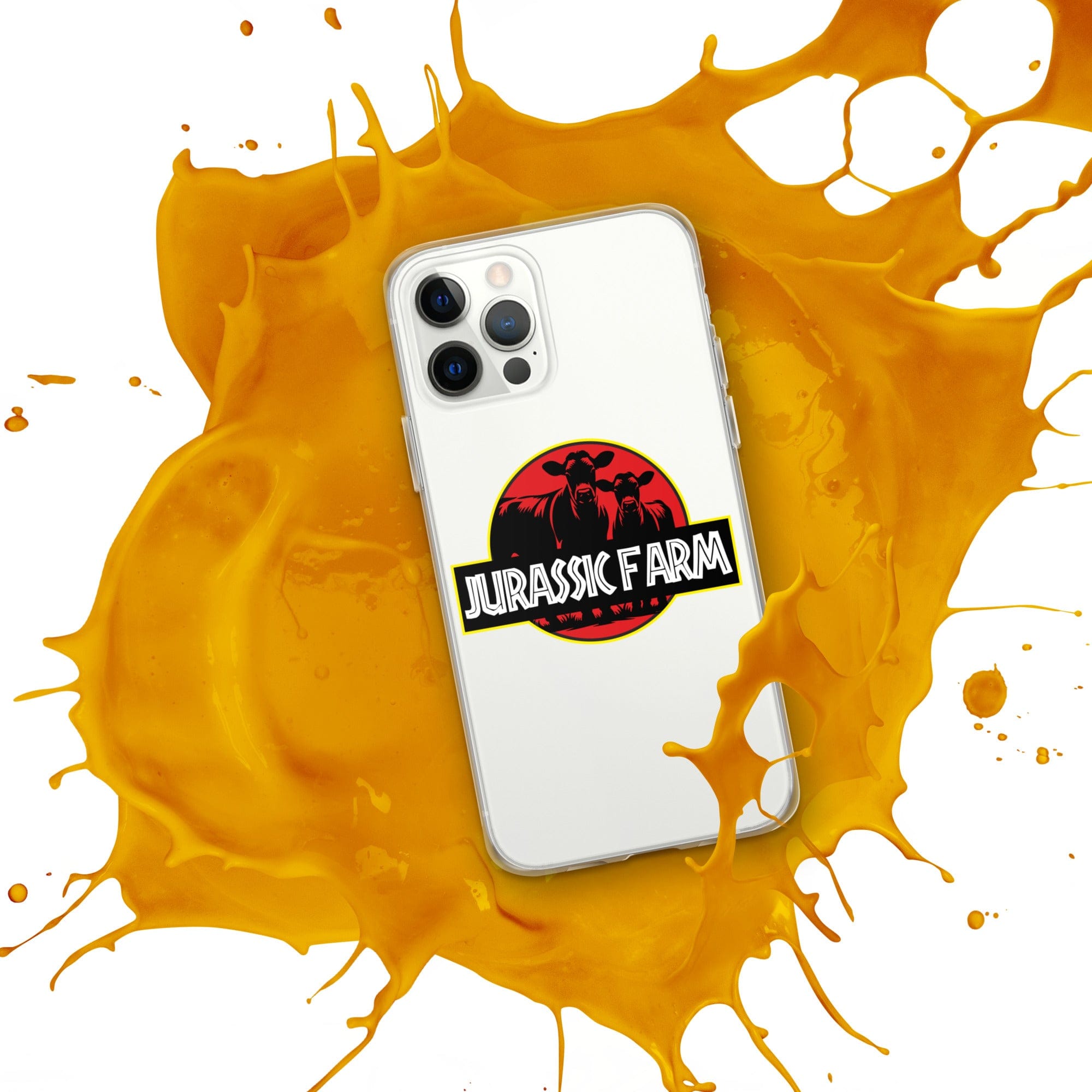 The Tractor Mugs Store JURASSIC FARM | Clear Case for iPhone® Quality Farmers Merch