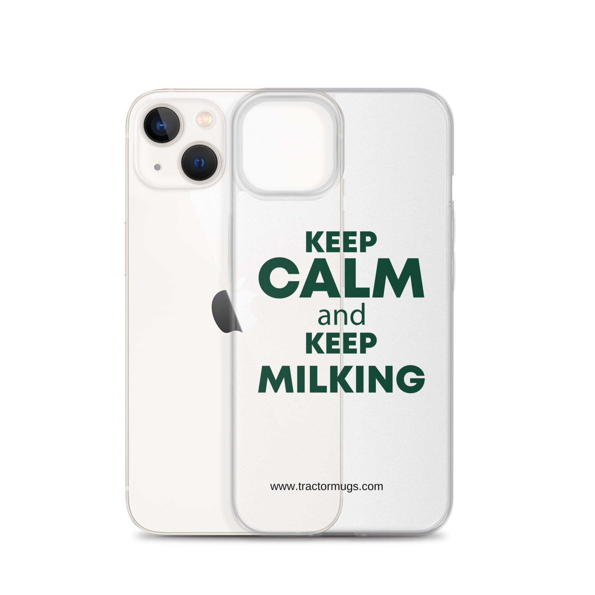 The Tractor Mugs Store KEEP CALM and KEEP MILKING | Clear Case for iPhone® Quality Farmers Merch