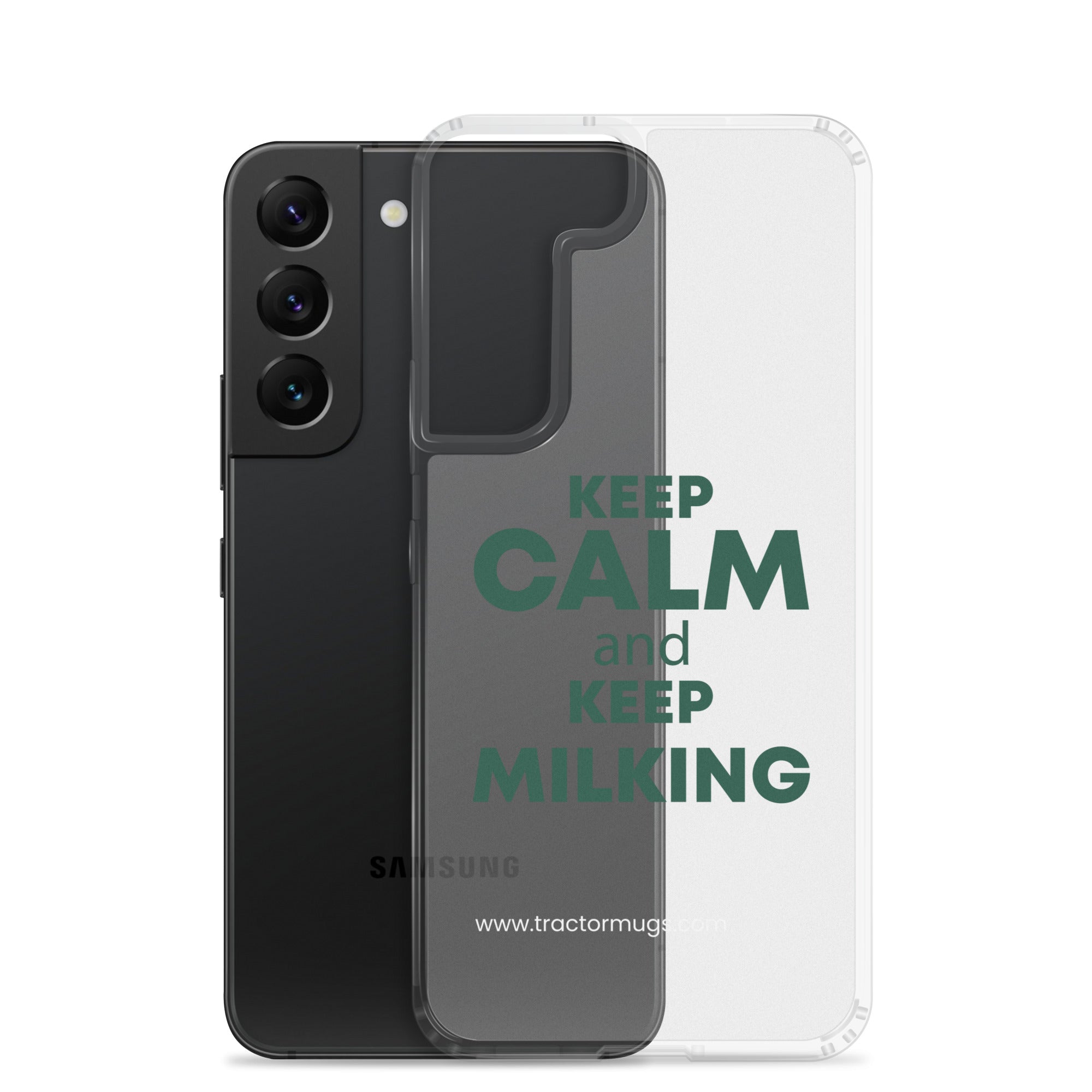The Tractor Mugs Store KEEP CALM and KEEP MILKING | Clear Case for Samsung® Quality Farmers Merch