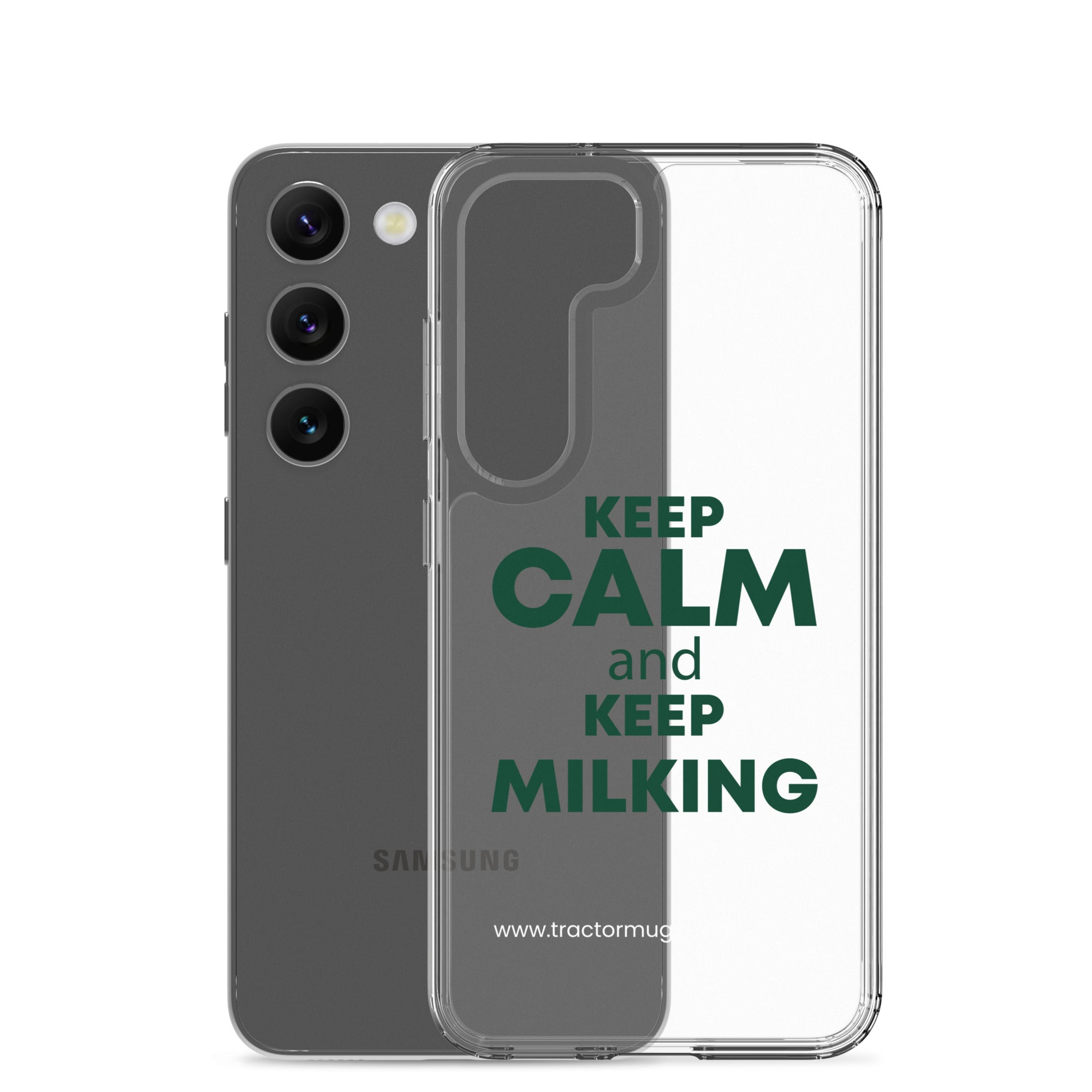 The Tractor Mugs Store KEEP CALM and KEEP MILKING | Clear Case for Samsung® Quality Farmers Merch