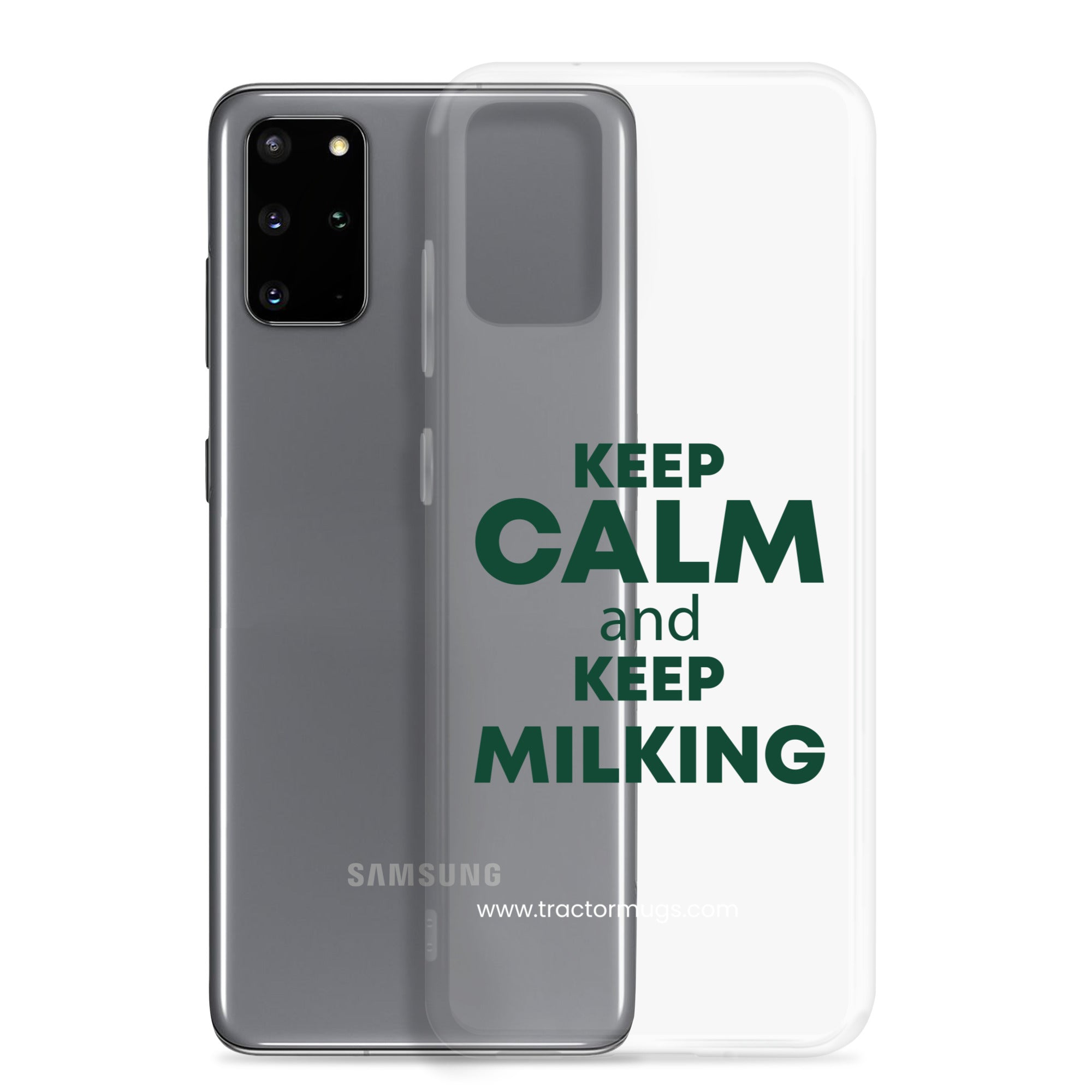 The Tractor Mugs Store KEEP CALM and KEEP MILKING | Clear Case for Samsung® Quality Farmers Merch