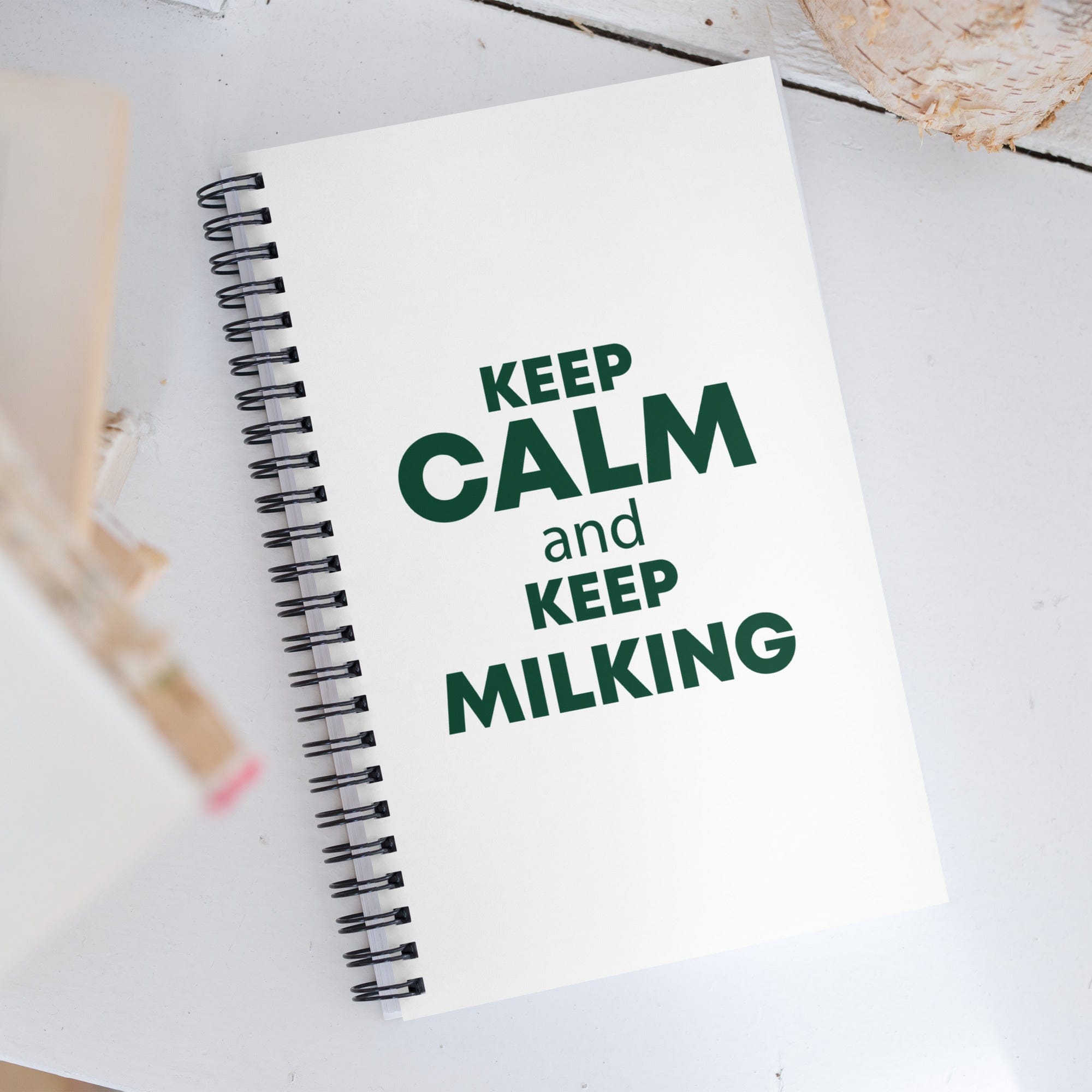 The Tractor Mugs Store KEEP CALM and KEEP MILKING | Spiral notebook Quality Farmers Merch