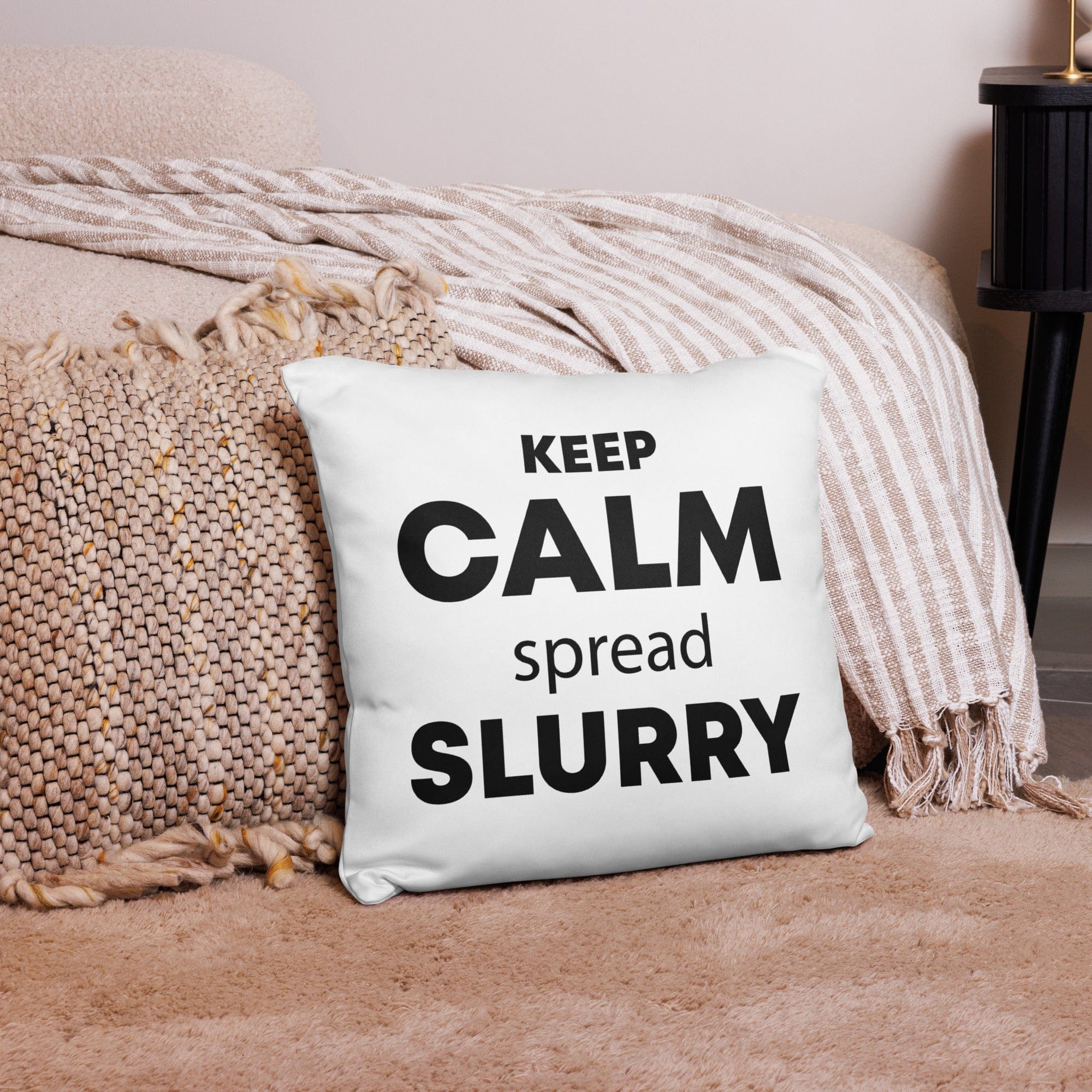 The Tractor Mugs Store KEEP CALM spread SLURRY | Pillow Case Quality Farmers Merch