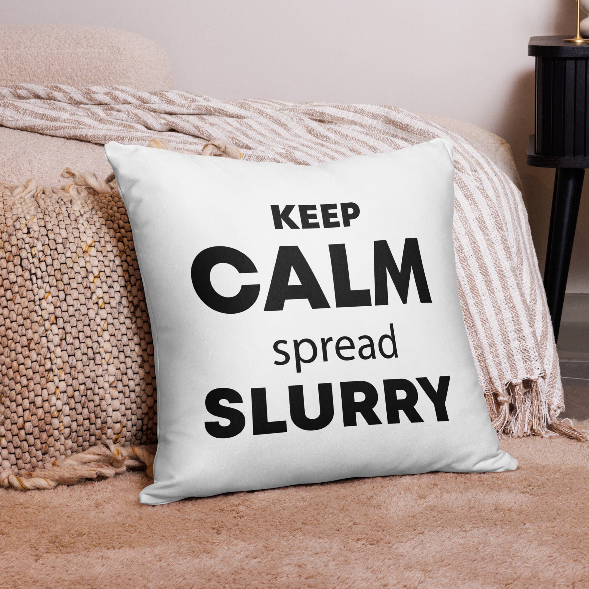 The Tractor Mugs Store KEEP CALM spread SLURRY | Pillow Case Quality Farmers Merch