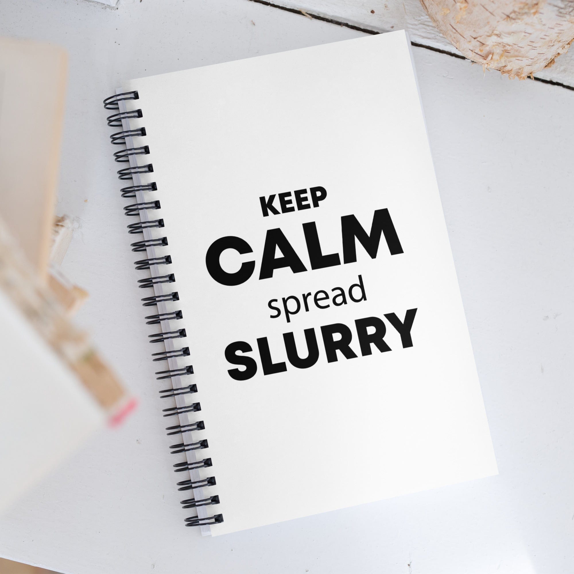 The Tractor Mugs Store KEEP CALM spread SLURRY | Spiral notebook Quality Farmers Merch
