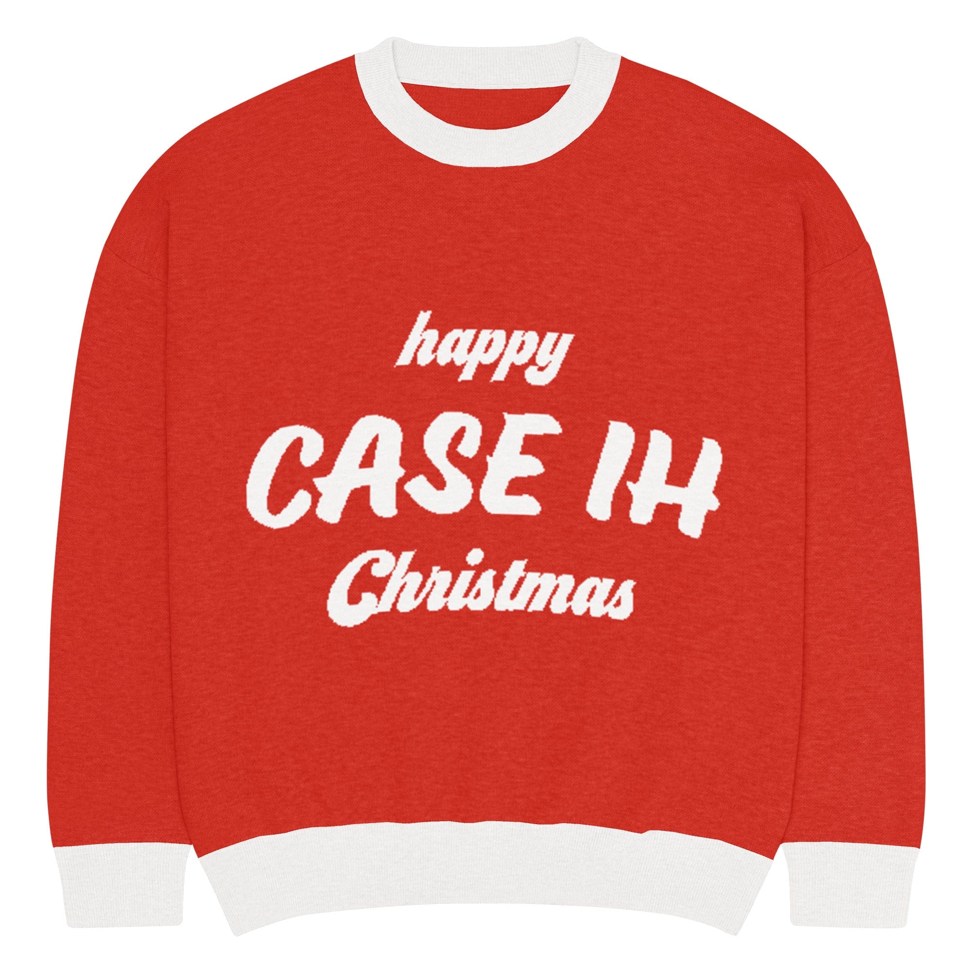 The Tractor Mugs Store L Happy CASE IH Christmas Jumper | Relaxed fit knitted crew neck sweater Quality Farmers Merch