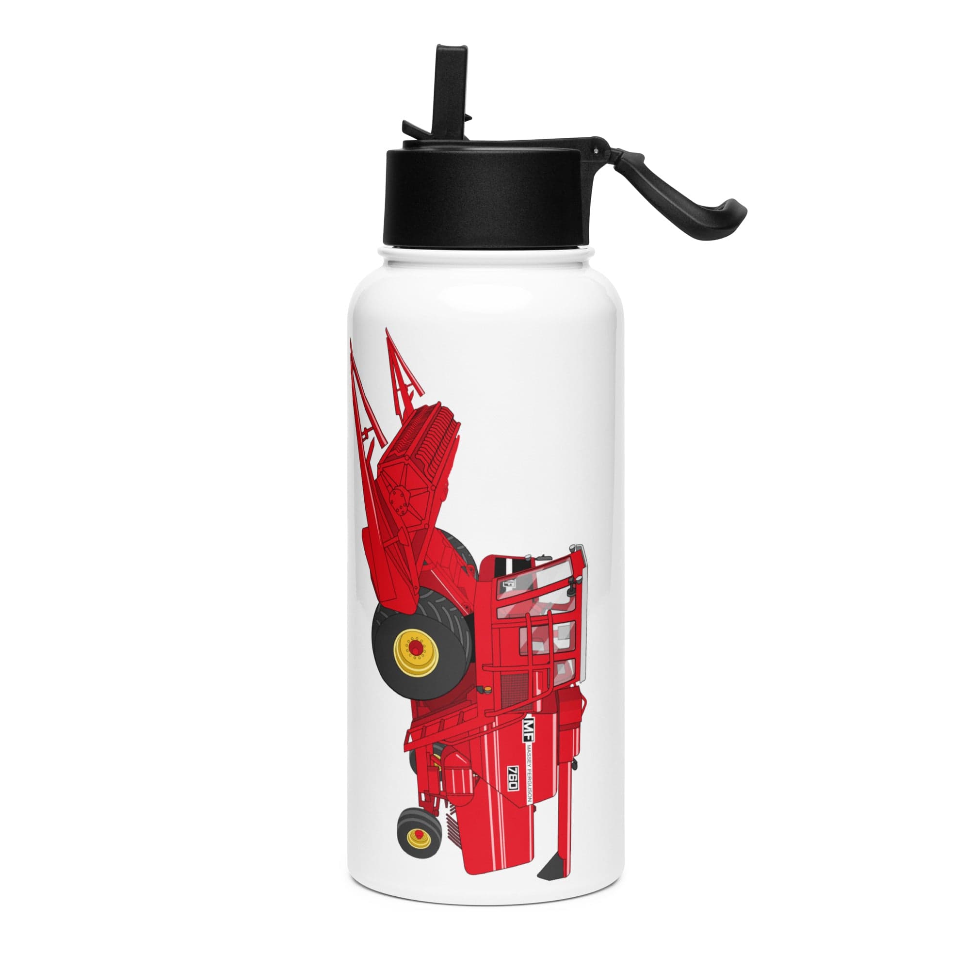 The Tractor Mugs Store Massey 760 Combine Harvester | Stainless Steel Water Bottle Quality Farmers Merch