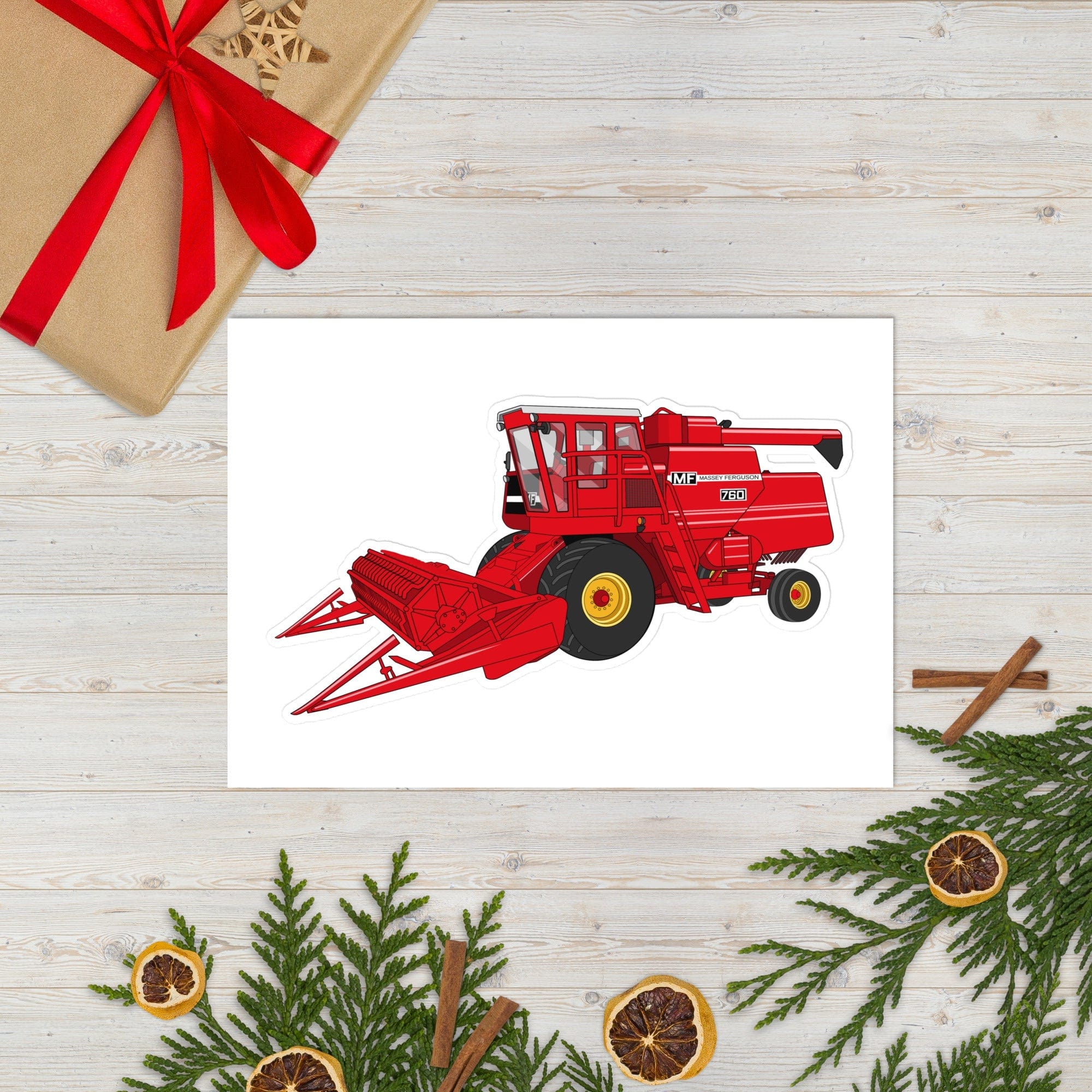 The Tractor Mugs Store Massey 760 Combine Harvester | Sticker sheet Quality Farmers Merch