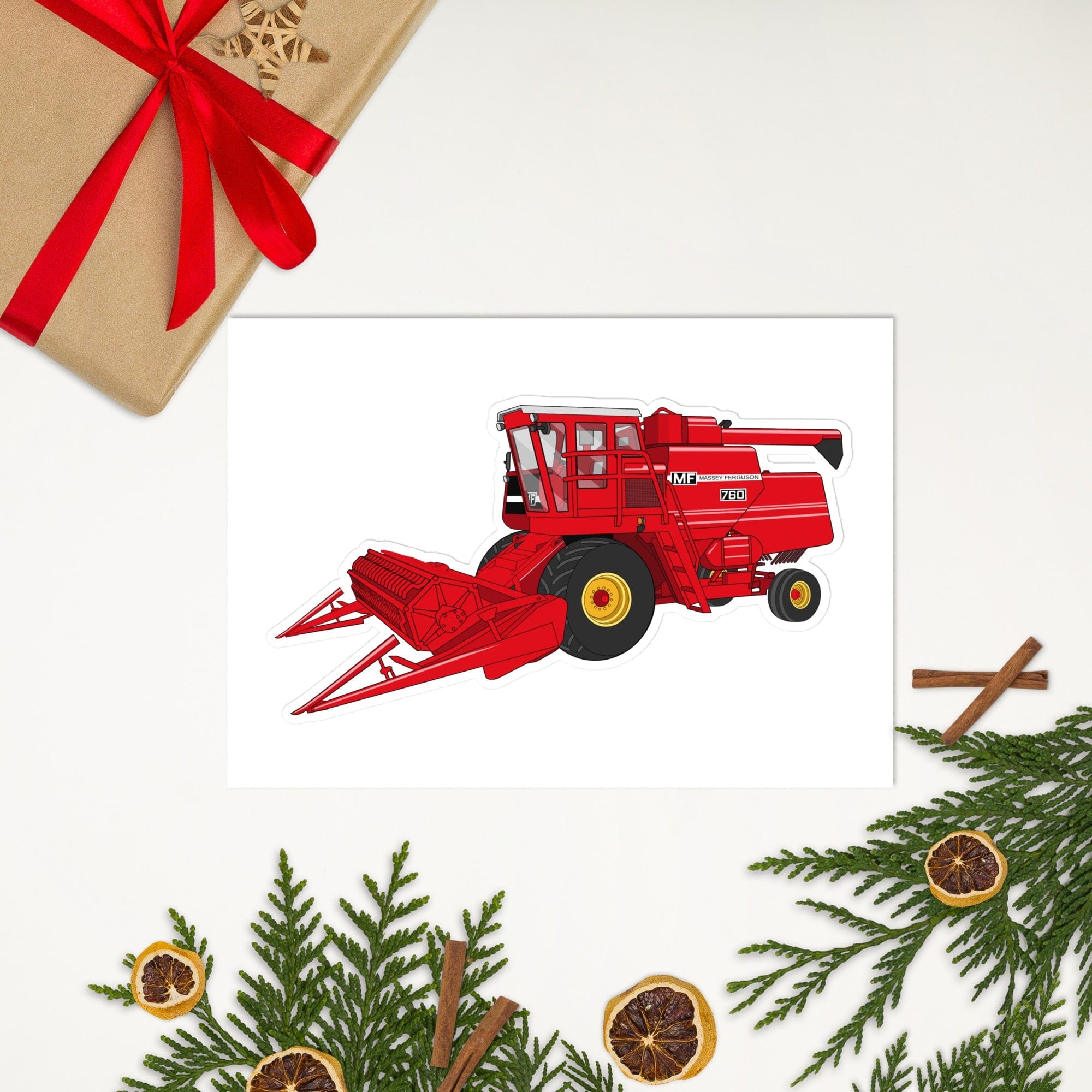 The Tractor Mugs Store Massey 760 Combine Harvester | Sticker sheet Quality Farmers Merch