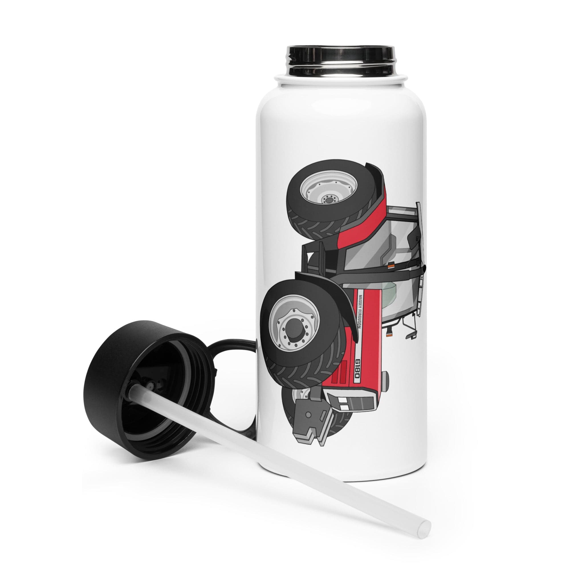 The Tractor Mugs Store Massey Ferguson 6180 | Stainless Steel Water Bottle Quality Farmers Merch