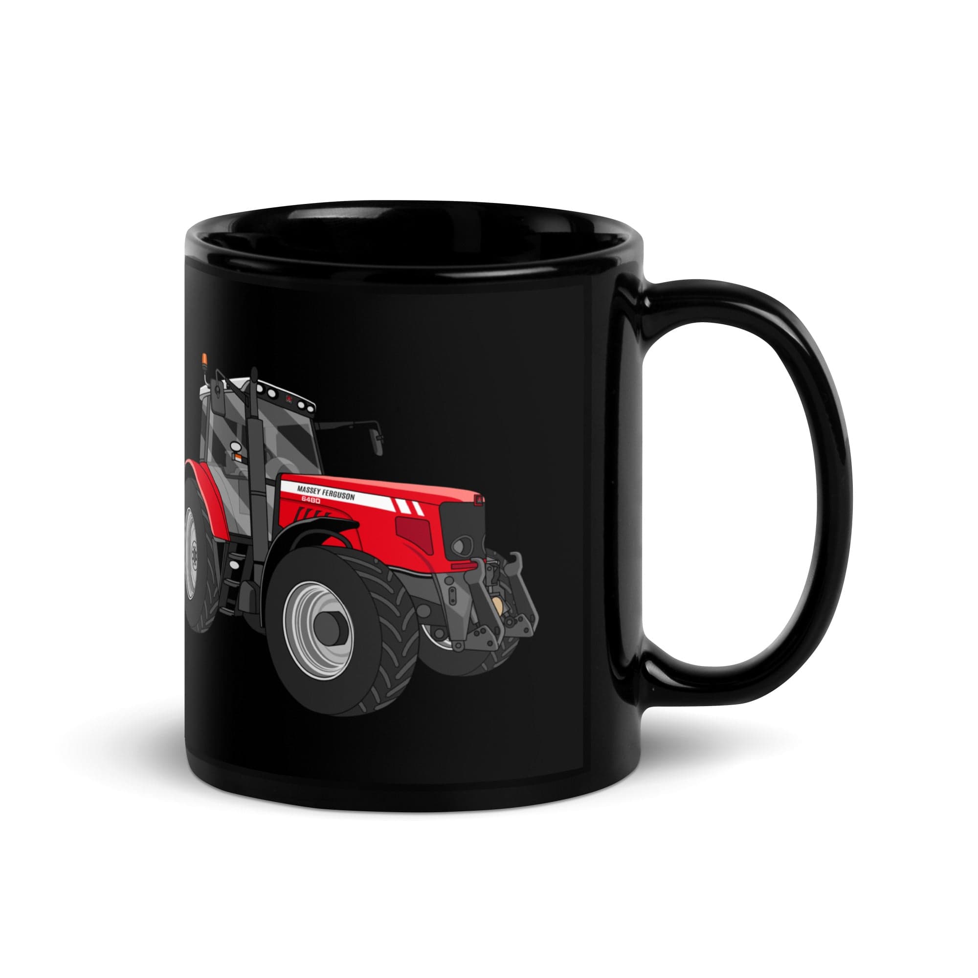 The Tractor Mugs Store Massey Ferguson 6480 | Black Glossy Mug Quality Farmers Merch