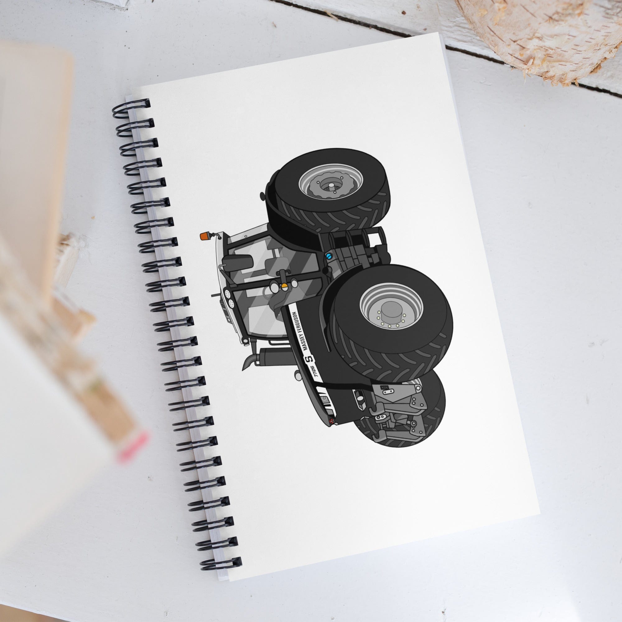 The Tractor Mugs Store Massey Ferguson 7726S Black Beauty | Spiral notebook Quality Farmers Merch