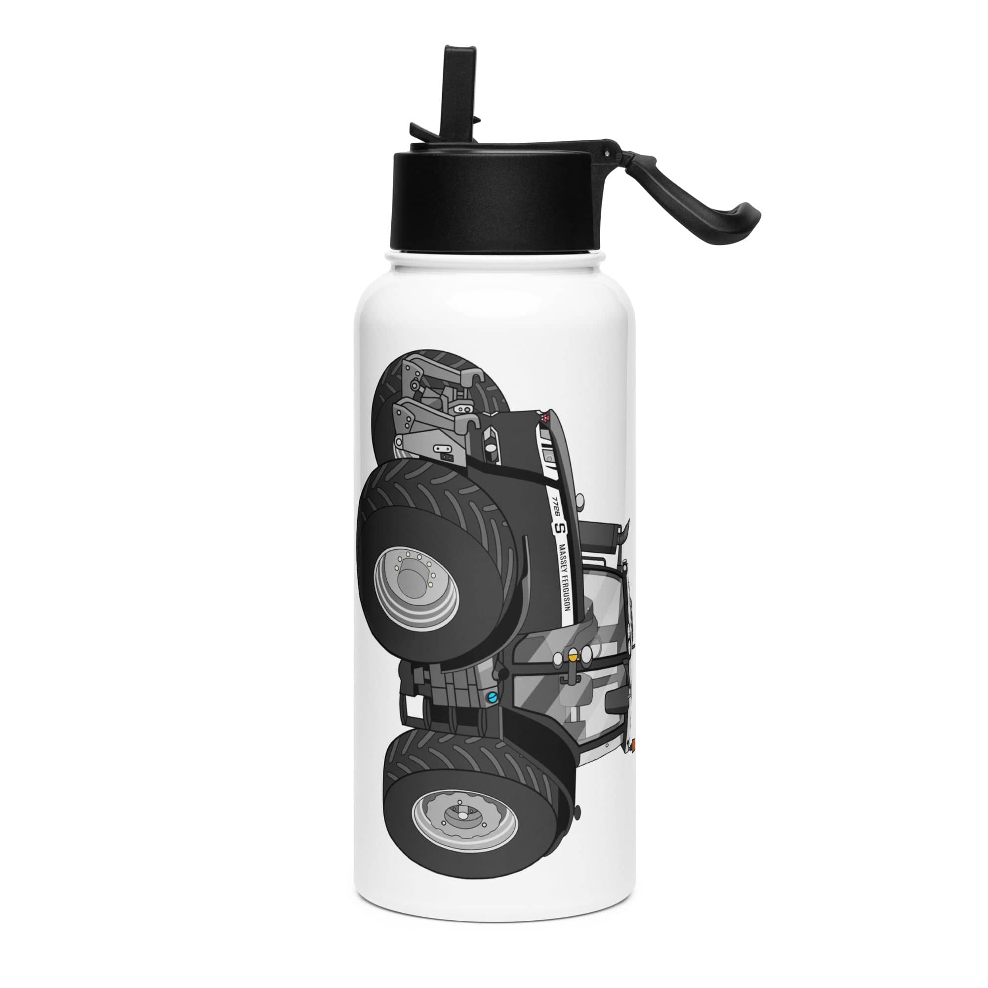 The Tractor Mugs Store Massey Ferguson 7726S Black Beauty | Stainless Steel Water Bottle Quality Farmers Merch