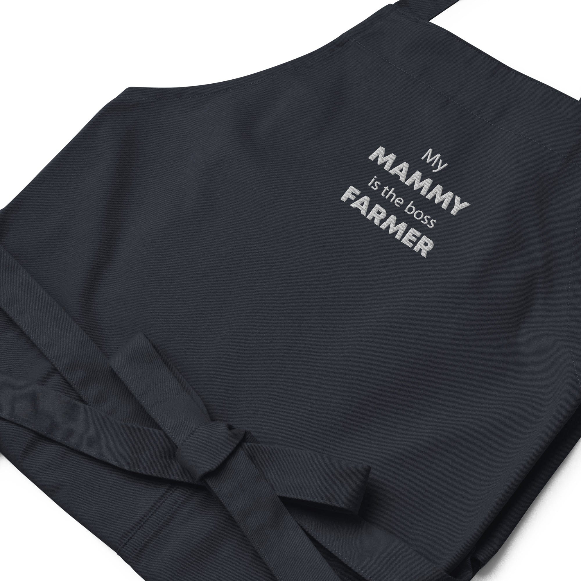 The Tractor Mugs Store Navy My Mammy is the Boss Farmer | Organic cotton apron Quality Farmers Merch
