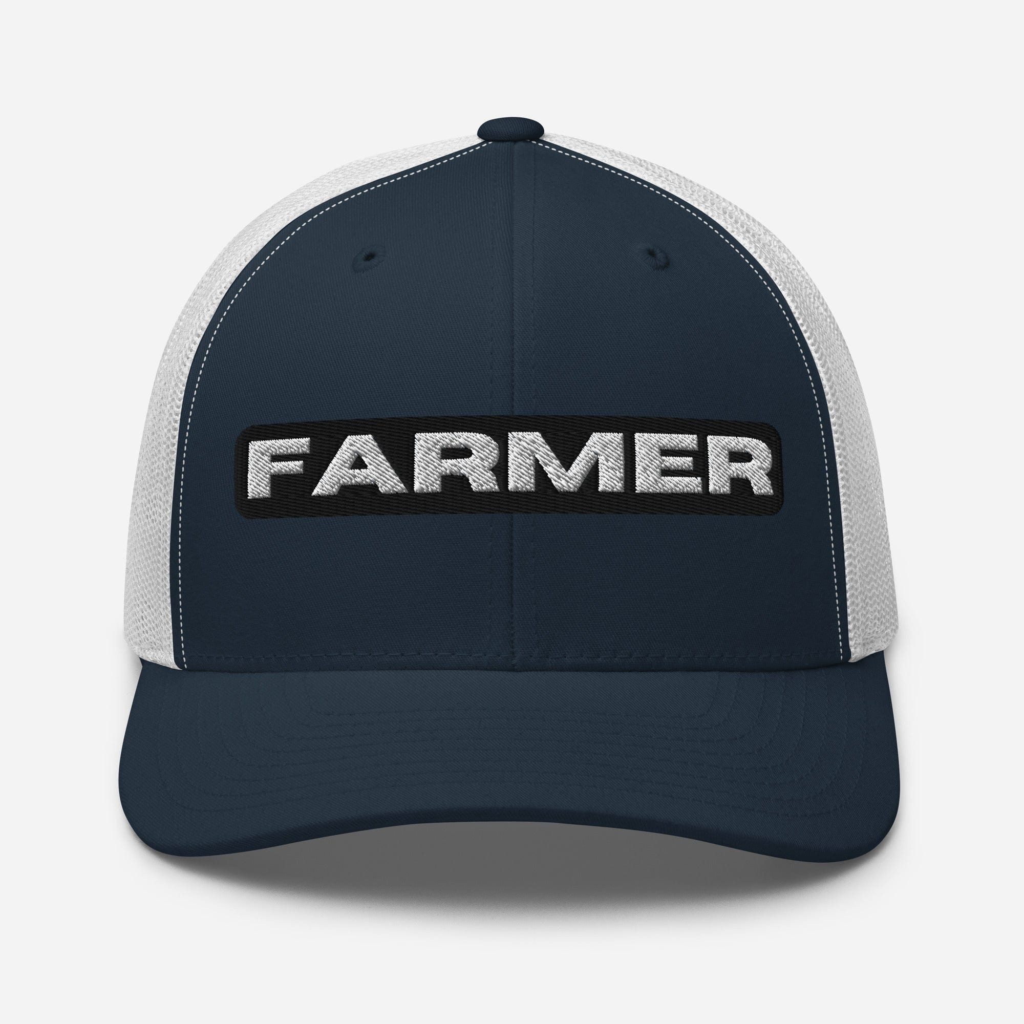 The Tractor Mugs Store Navy/ White FARMER Trucker Cap Quality Farmers Merch