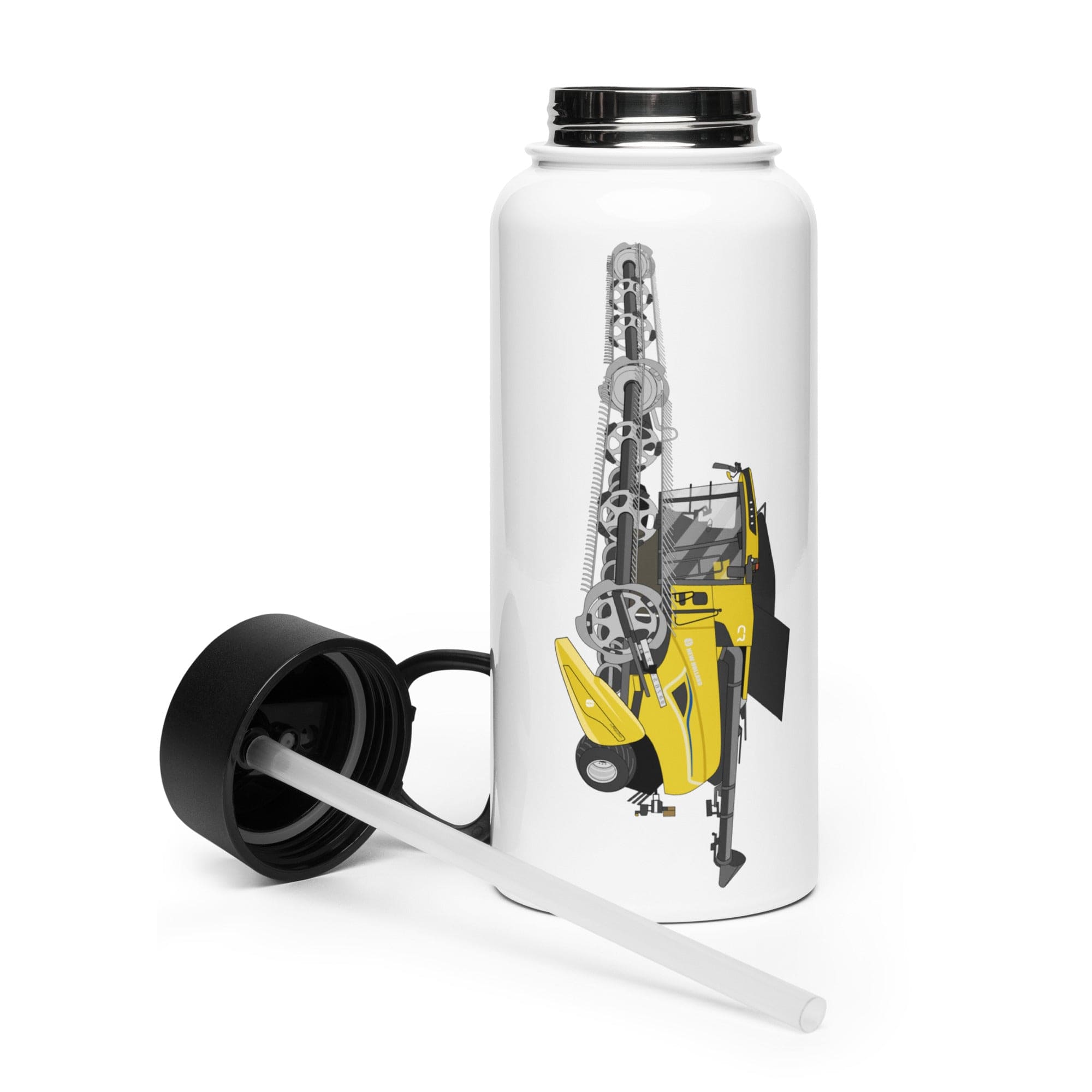 The Tractor Mugs Store New Holland CR Combine Harvester (2004) | Stainless Steel Water Bottle Quality Farmers Merch