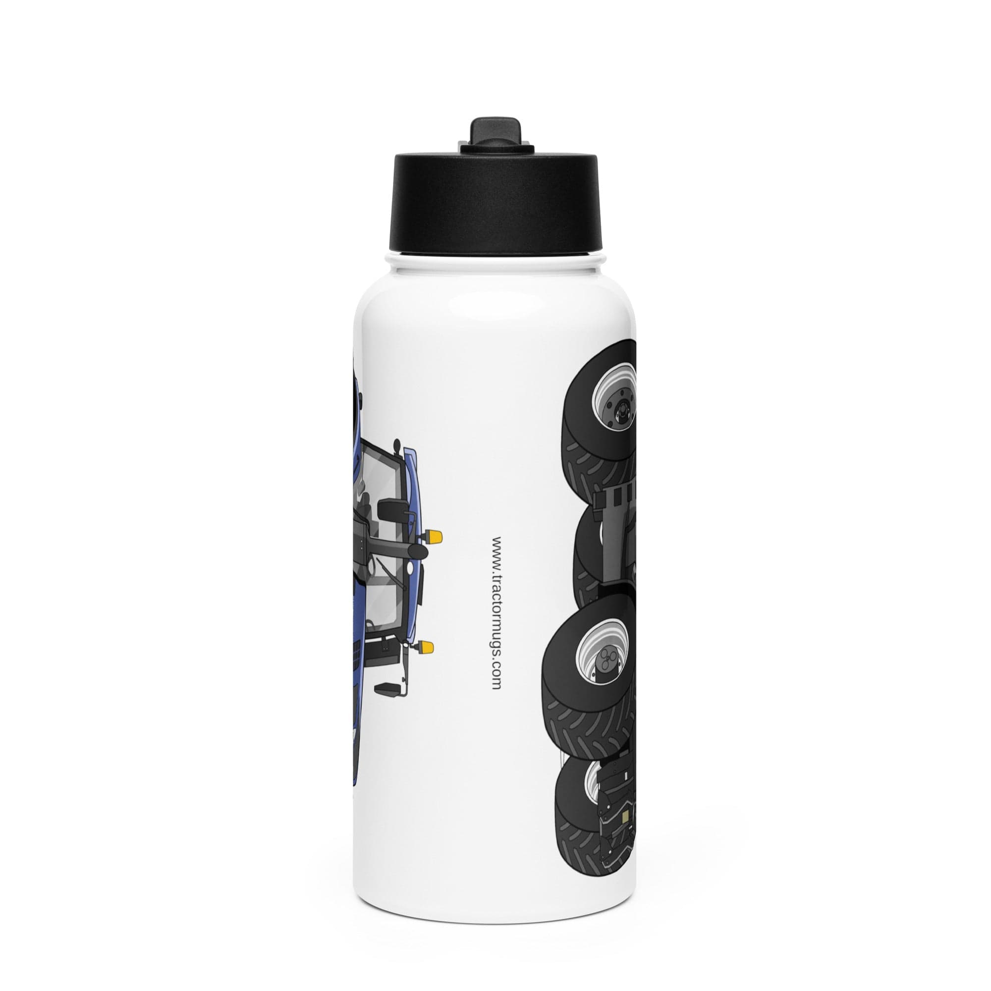 The Tractor Mugs Store New Holland T8 435 | Stainless steel water bottle with a straw lid Quality Farmers Merch