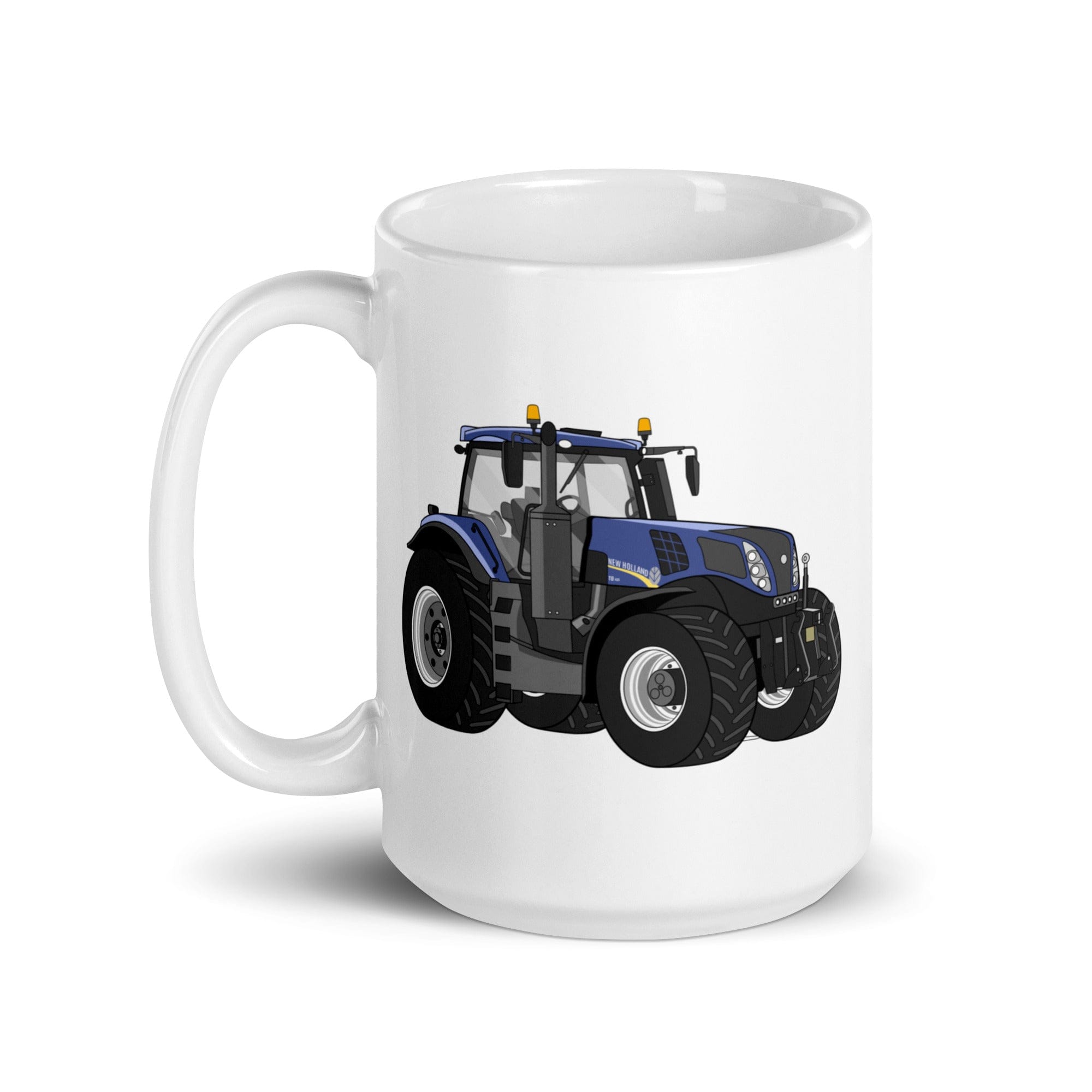 The Tractor Mugs Store New Holland T8 435 | White glossy mug Quality Farmers Merch