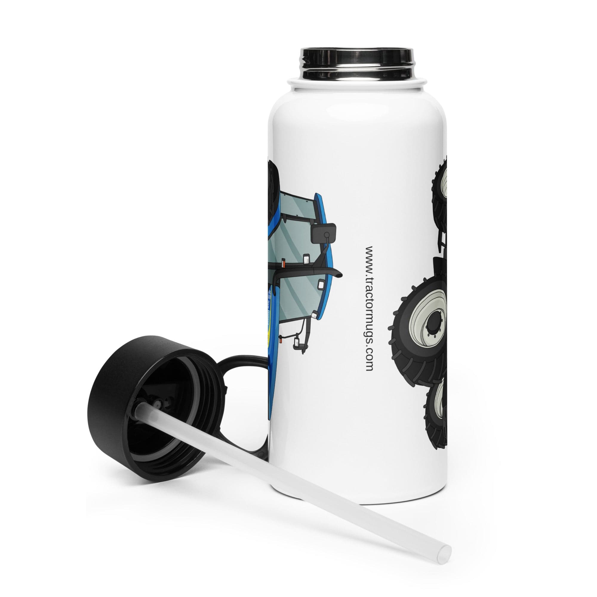 The Tractor Mugs Store New Holland TM 140 | Stainless Steel Water Bottle Quality Farmers Merch