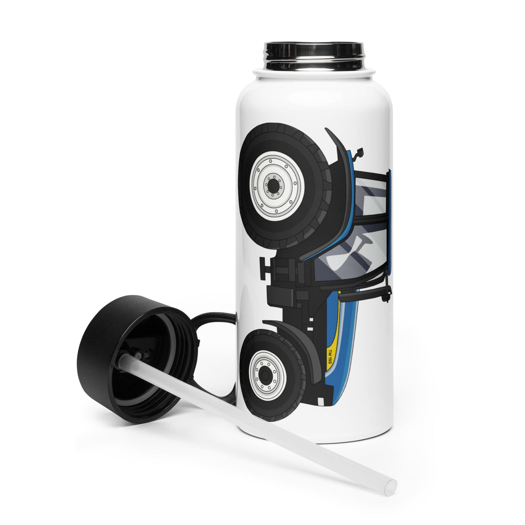 The Tractor Mugs Store New Holland TM 155 | Stainless Steel Water Bottle Quality Farmers Merch