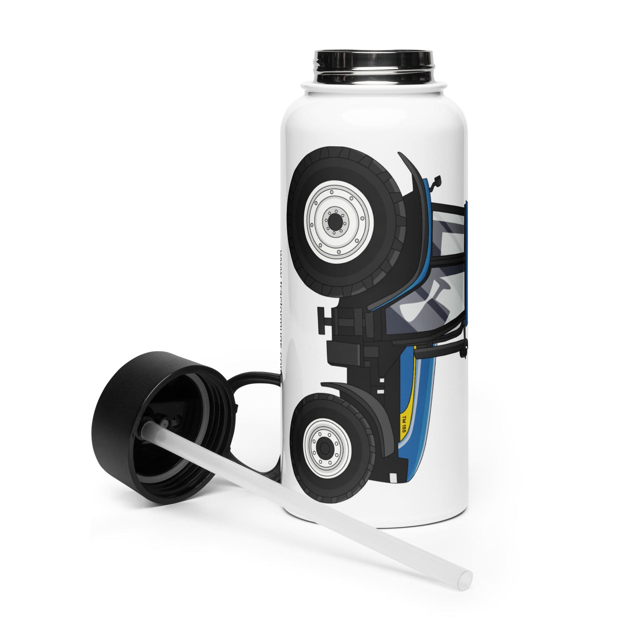 The Tractor Mugs Store New Holland TM 155 | Stainless Steel Water Bottle Quality Farmers Merch