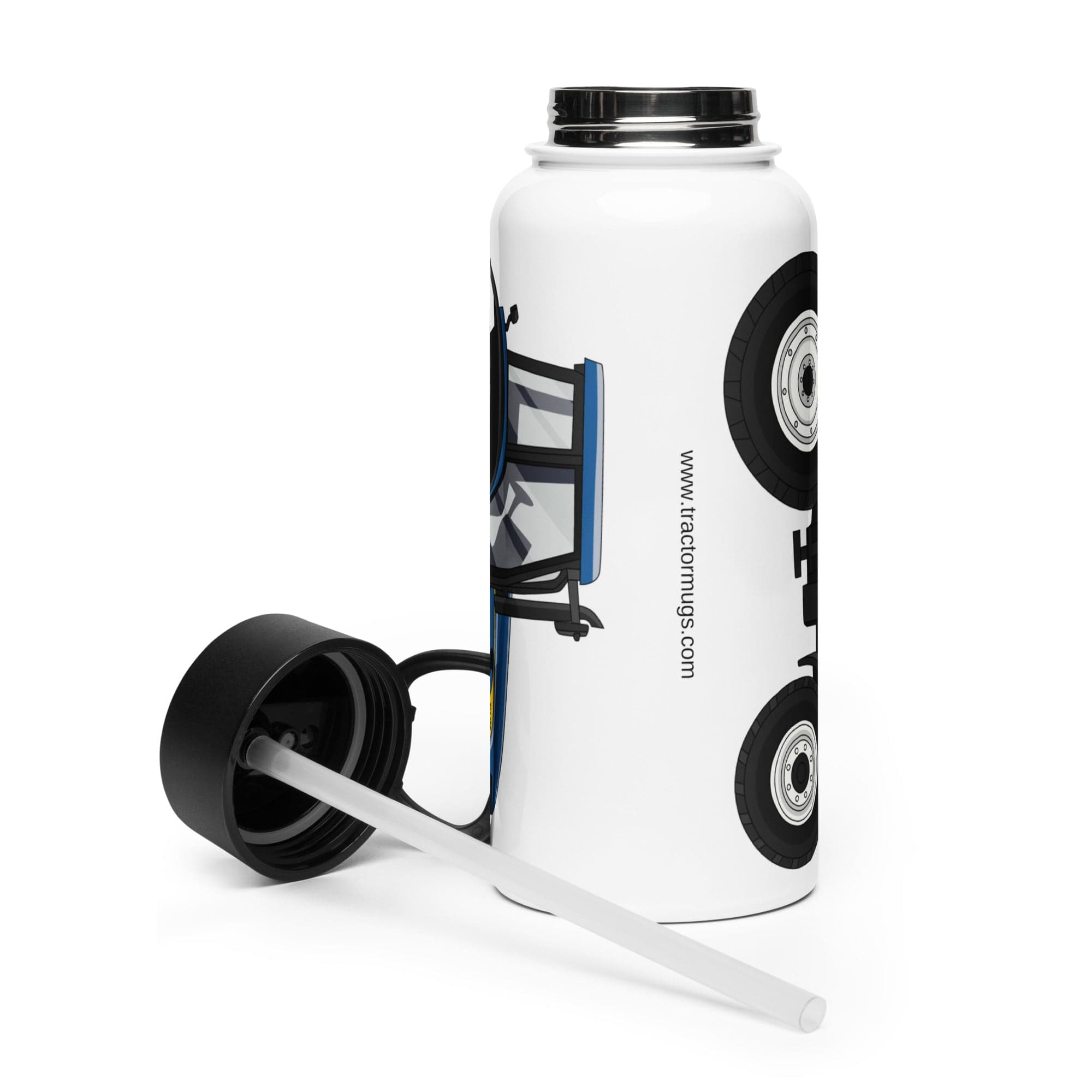 The Tractor Mugs Store New Holland TM 155 | Stainless Steel Water Bottle Quality Farmers Merch