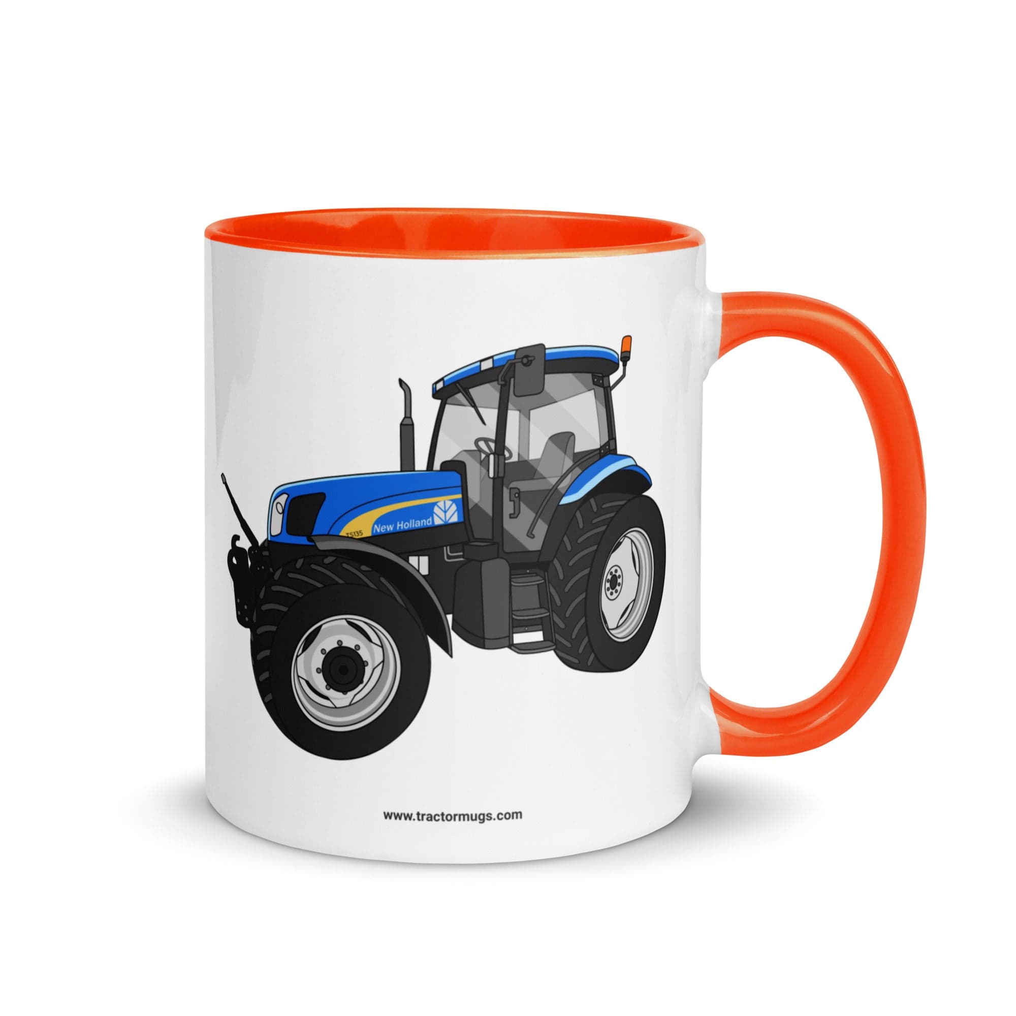 The Tractor Mugs Store Orange / 11 oz New Holland TS 135a | Mug with Color Inside Quality Farmers Merch