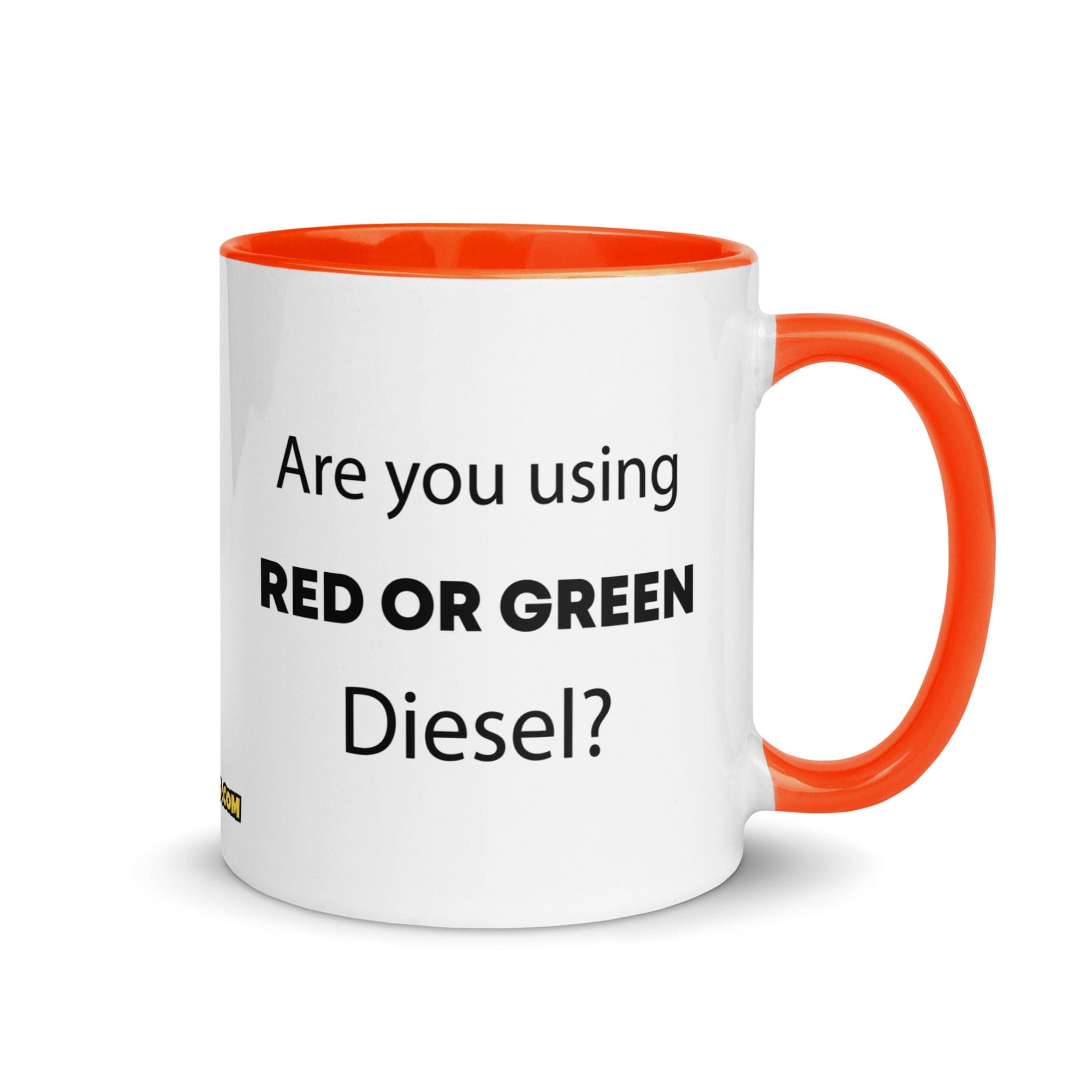 The Tractor Mugs Store Orange Are You Using Red Or Green Diesel? | Mug with Color Inside Quality Farmers Merch