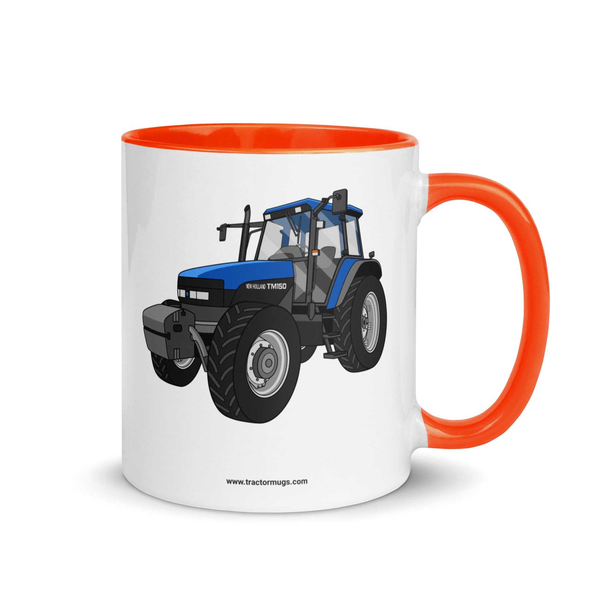 The Tractor Mugs Store Orange New Holland TM 150 Super Steer | Mug with Color Inside Quality Farmers Merch