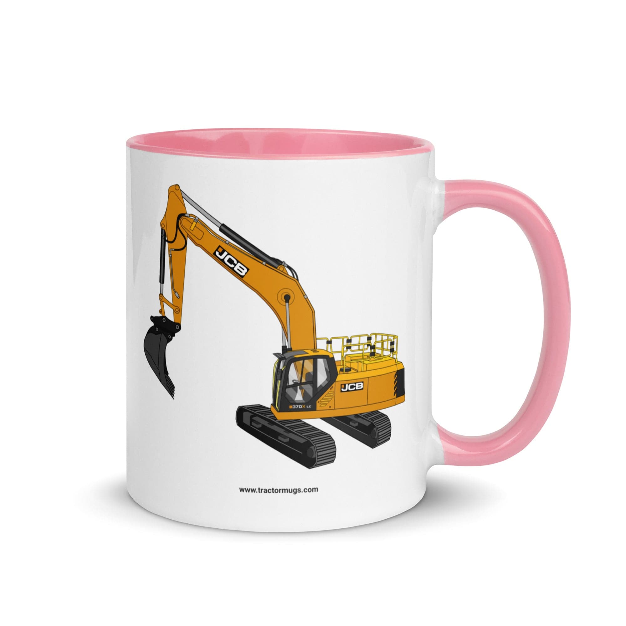 The Tractor Mugs Store Pink / 11 oz JCB 370 LC | Mug with Color Inside Quality Farmers Merch