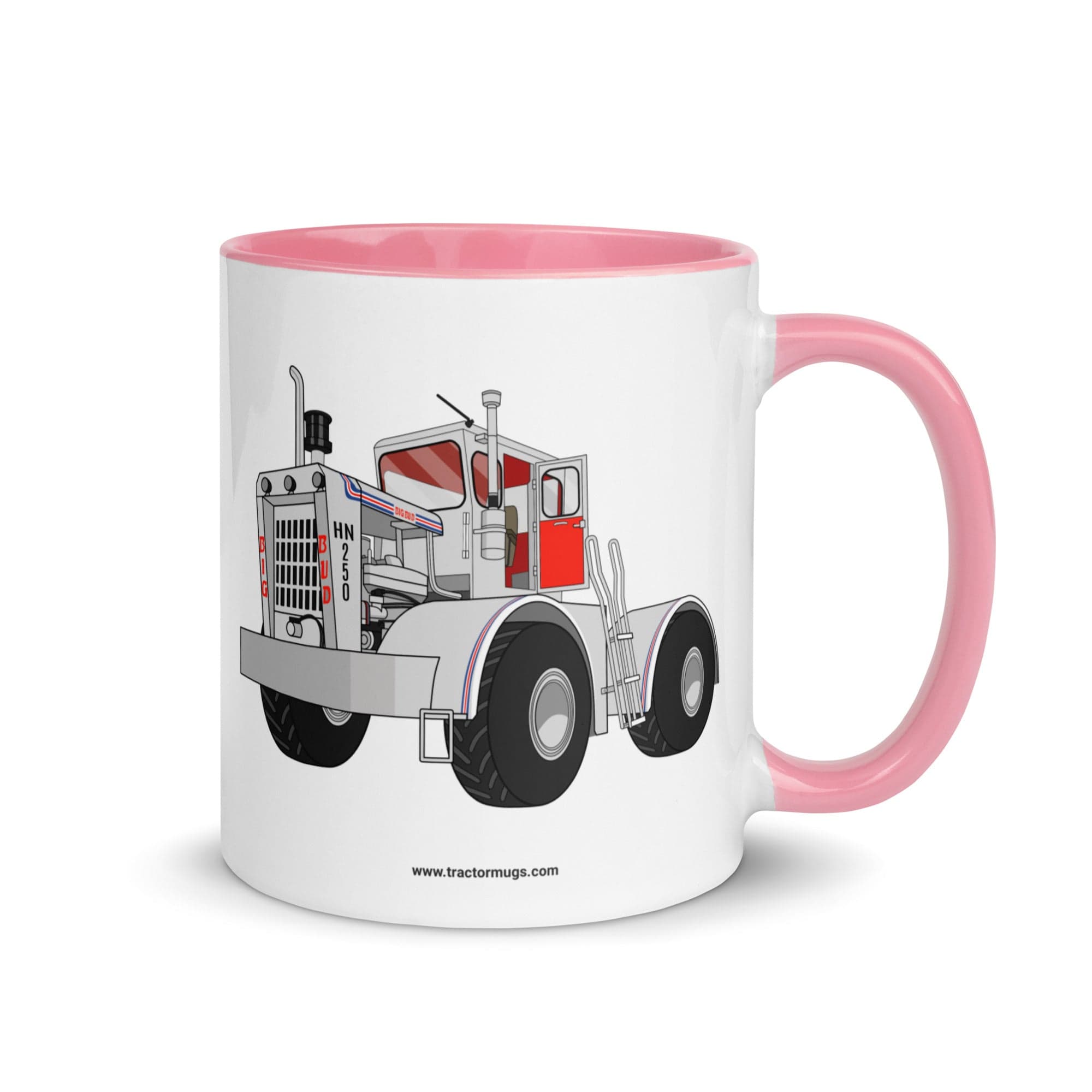 The Tractor Mugs Store Pink Big Bud Tractor | Mug with Color Inside Quality Farmers Merch