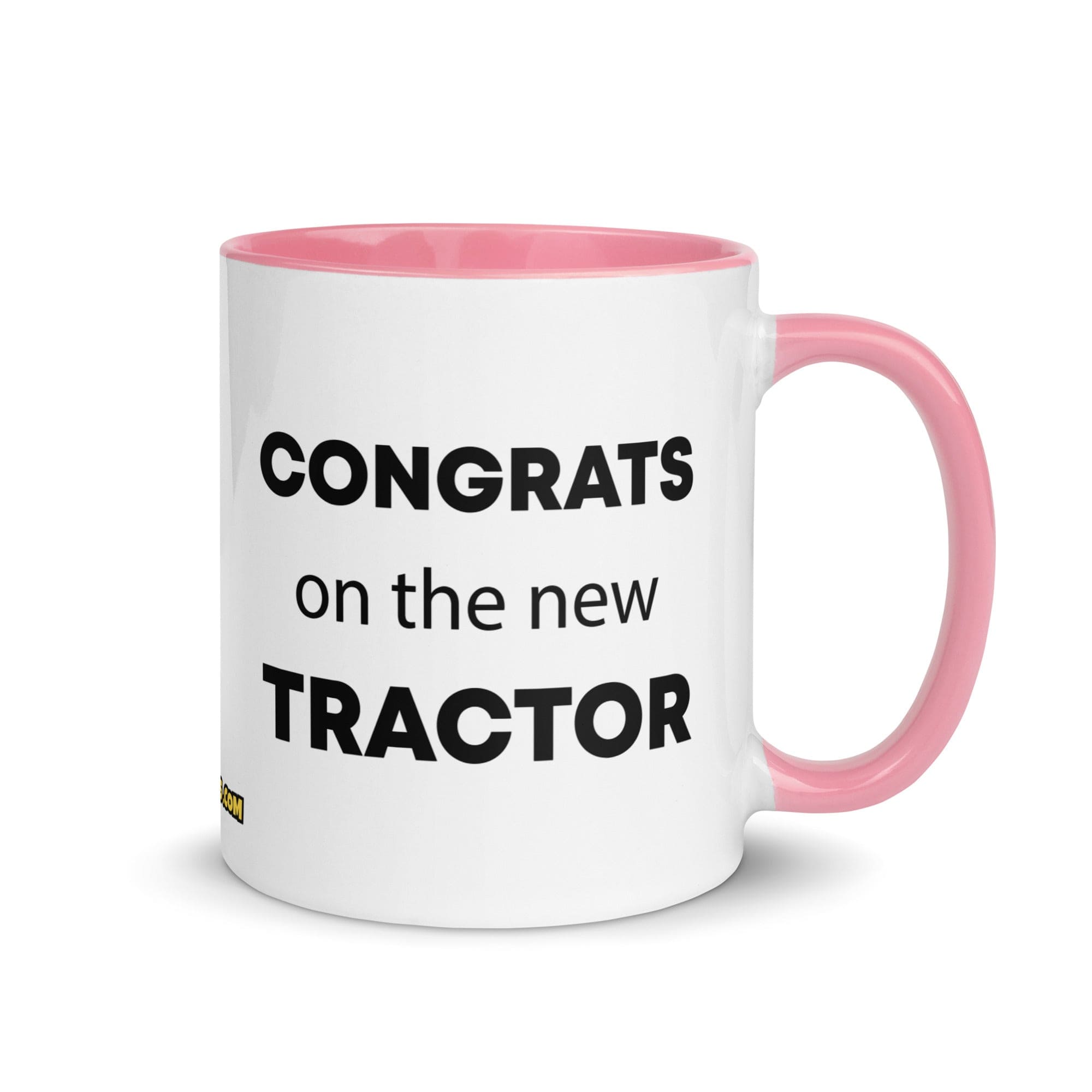 The Tractor Mugs Store Pink Congrats On The New Tractor | Mug with Color Inside Quality Farmers Merch
