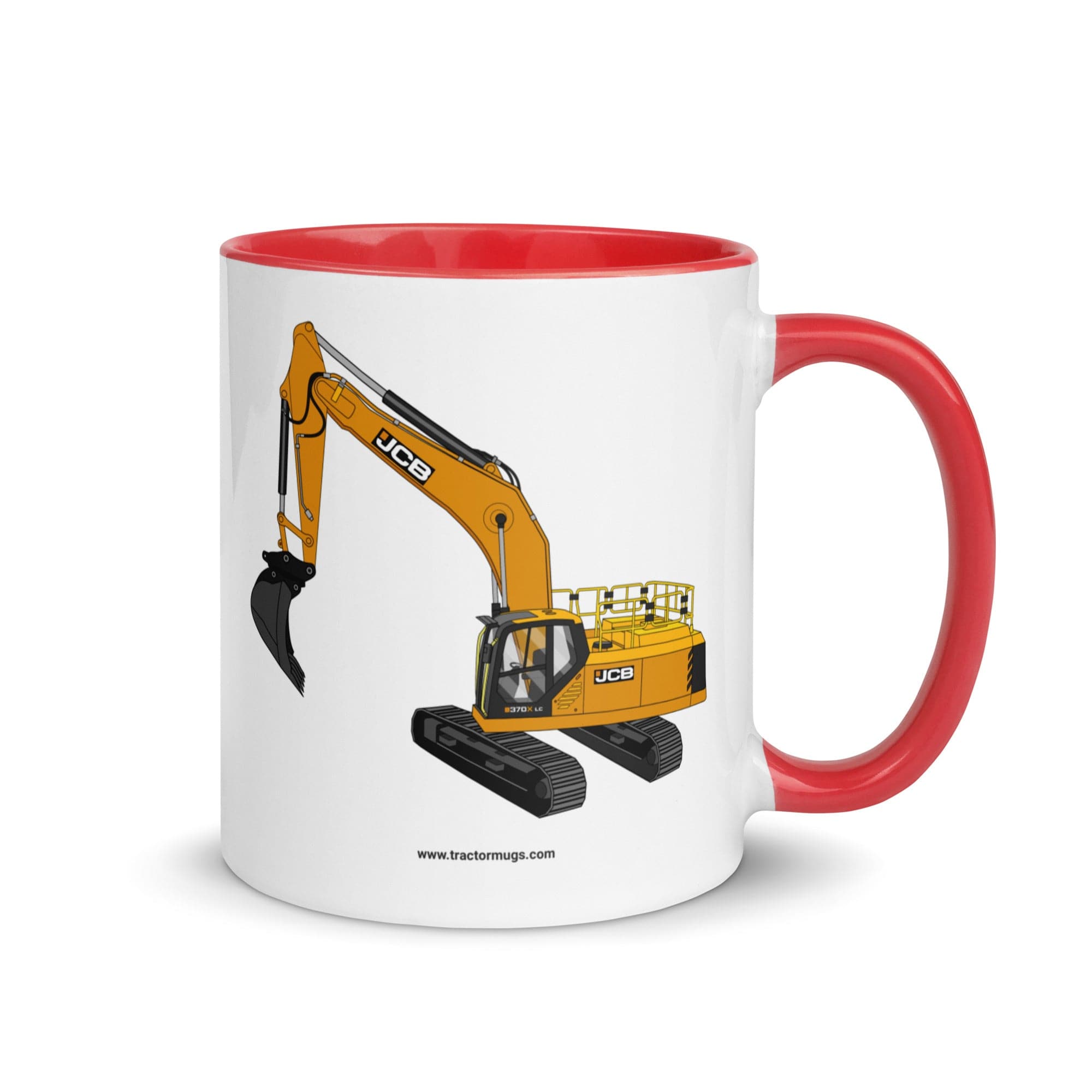 The Tractor Mugs Store Red / 11 oz JCB 370 LC | Mug with Color Inside Quality Farmers Merch
