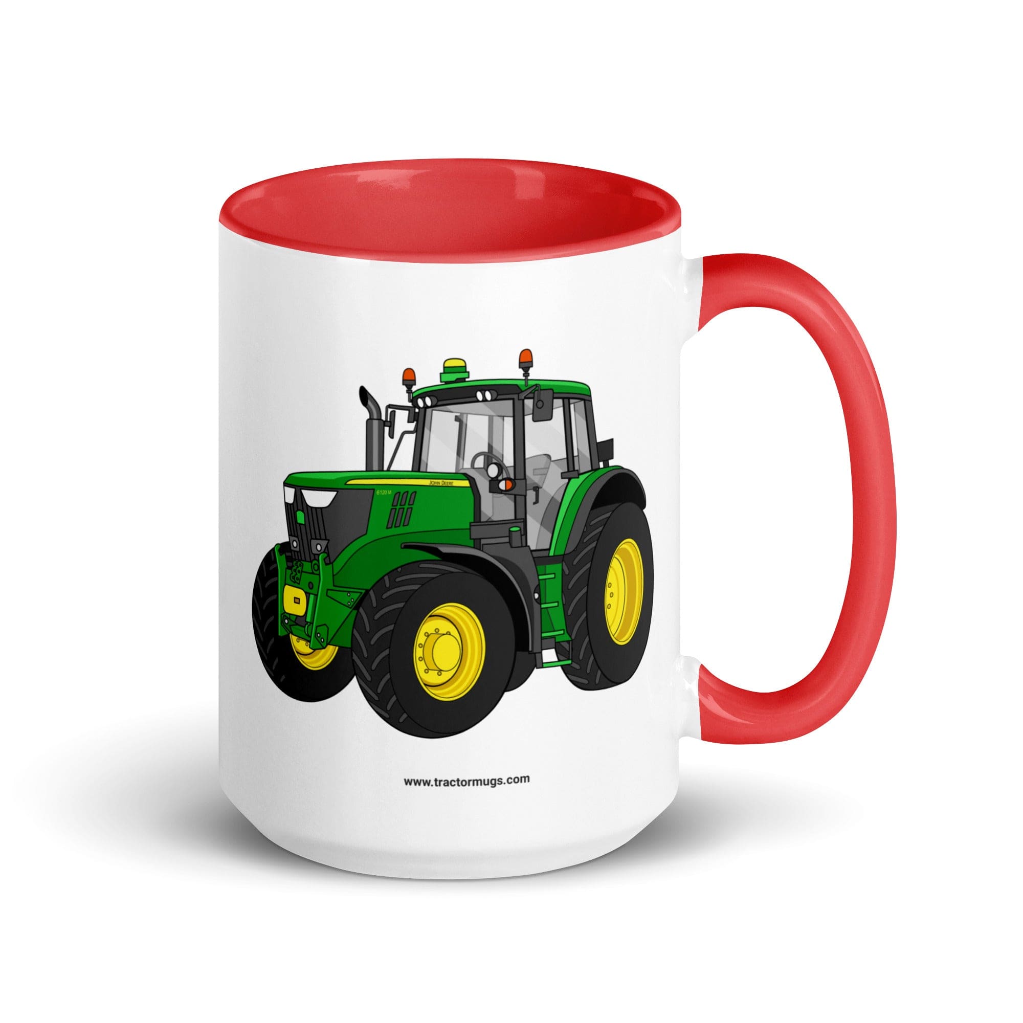 The Tractor Mugs Store Red / 15 oz John Deere 6120 M | Mug with Color Inside Quality Farmers Merch