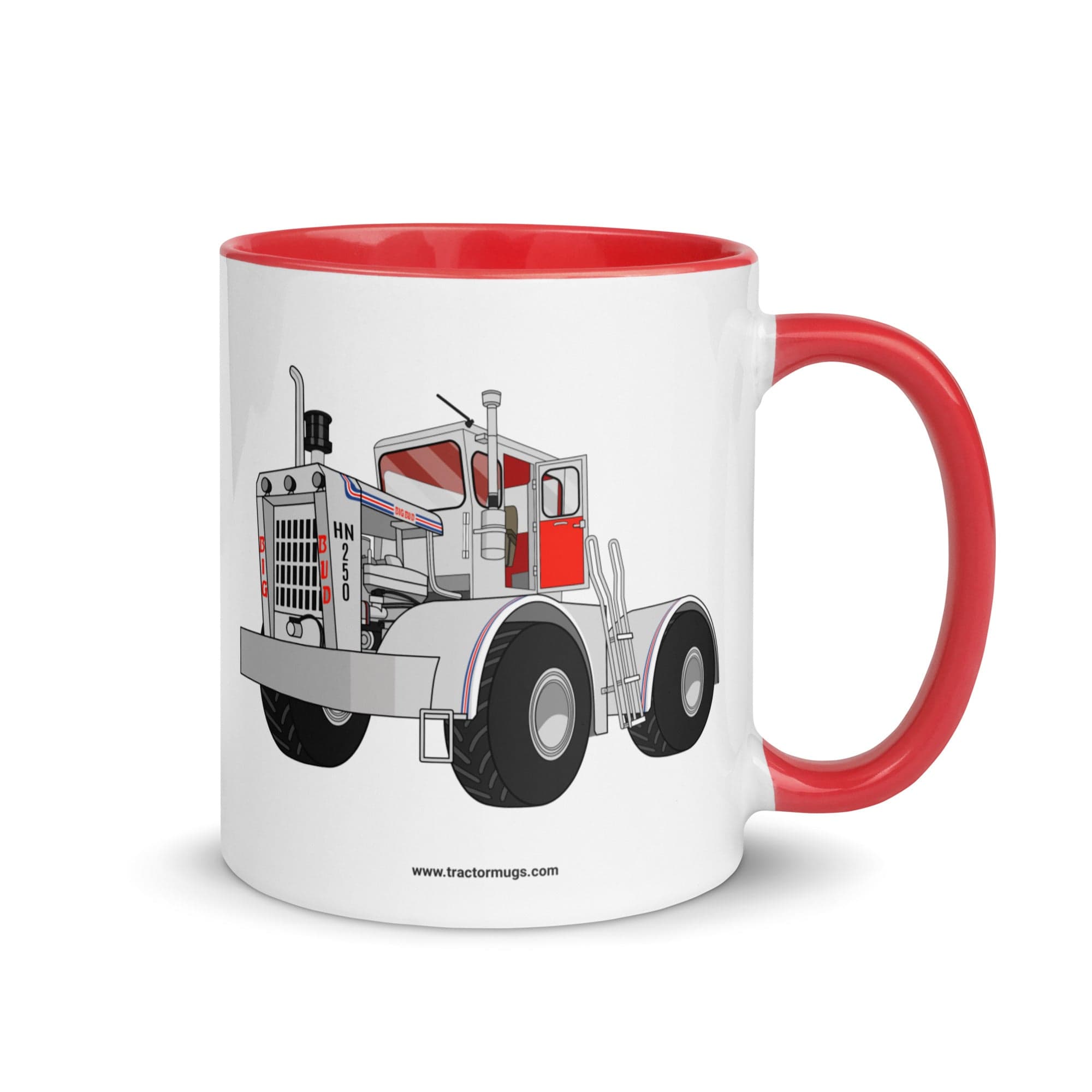 The Tractor Mugs Store Red Big Bud Tractor | Mug with Color Inside Quality Farmers Merch