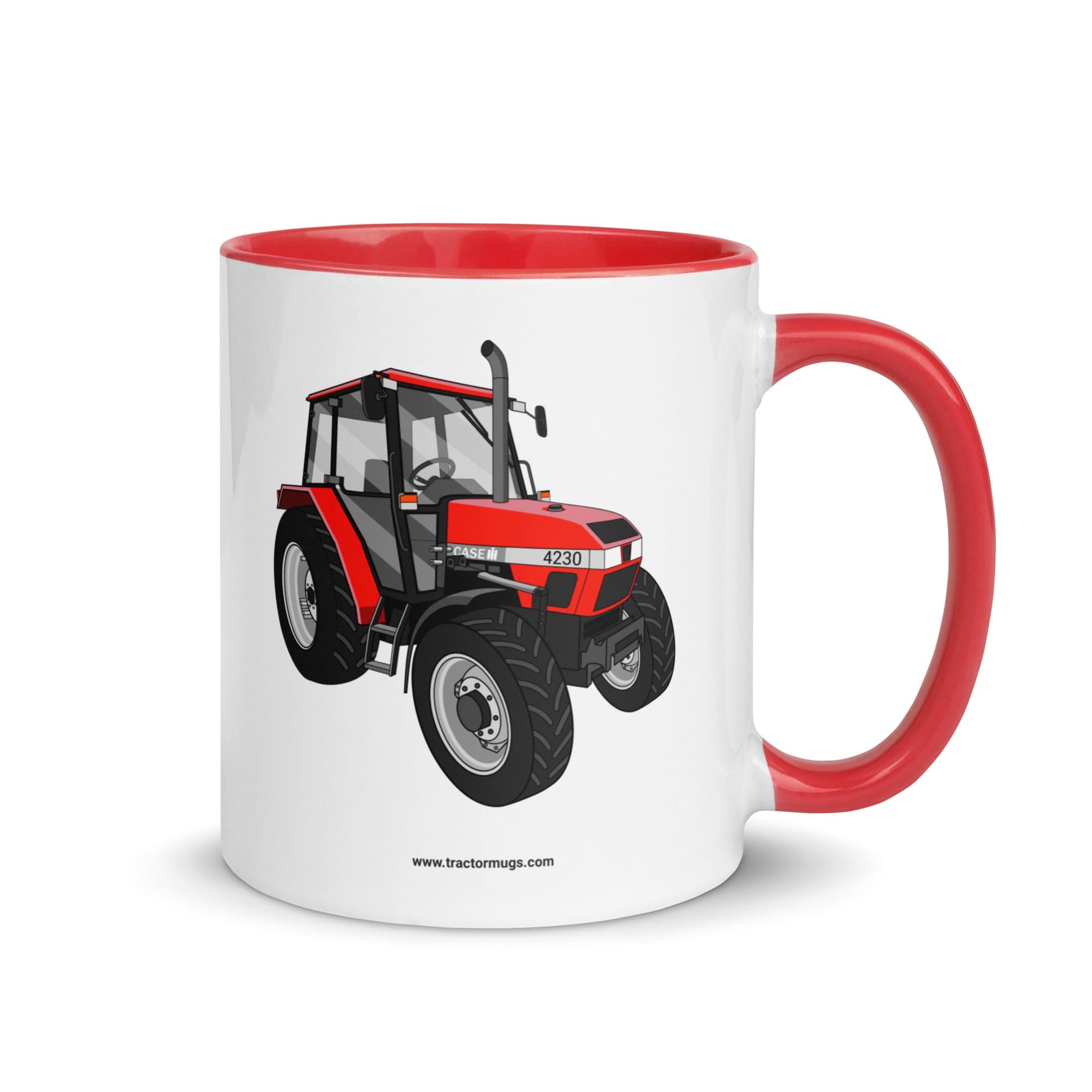 The Tractor Mugs Store Red Case 4230 | Mug with Color Inside Quality Farmers Merch