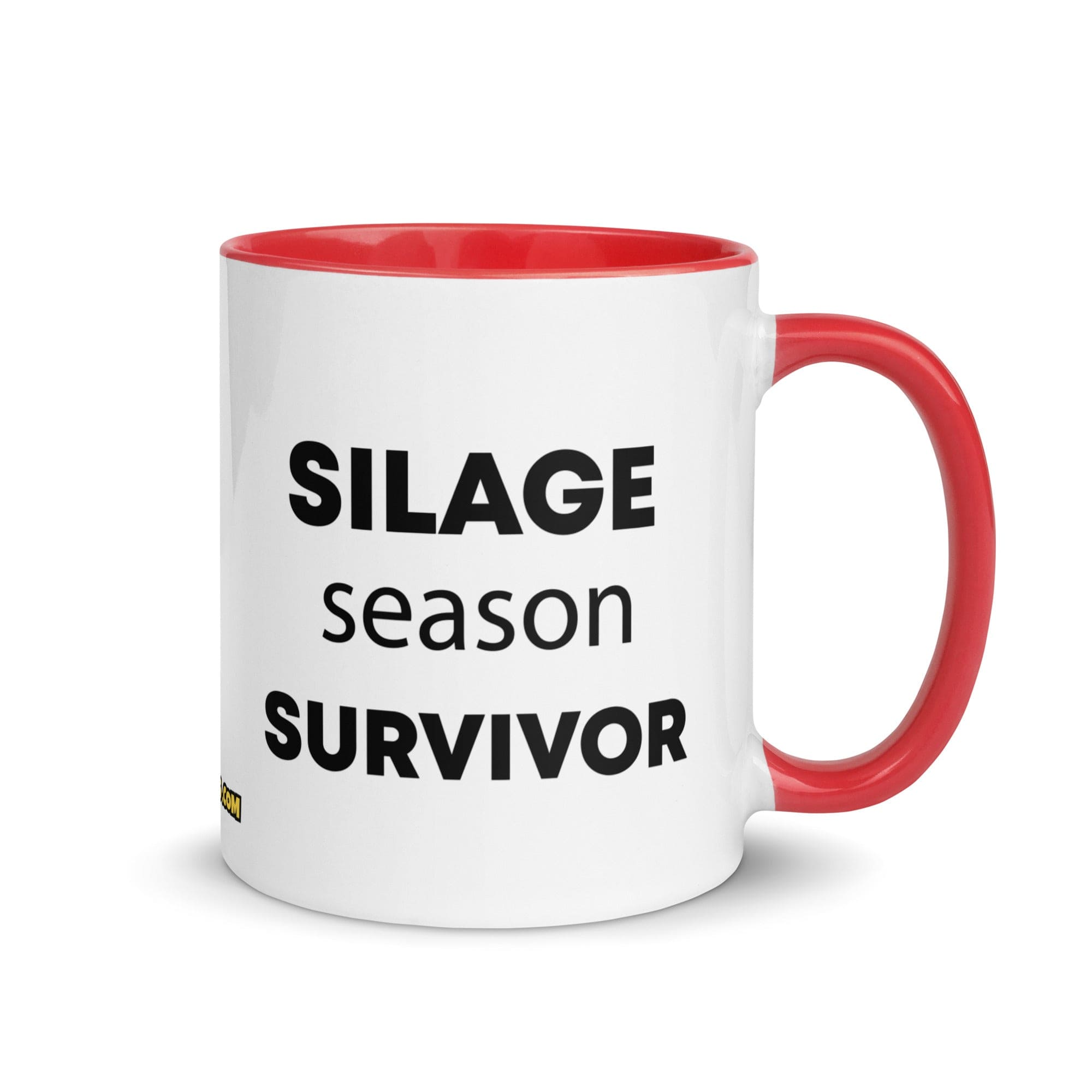 The Tractor Mugs Store Red Silage Season Survivor | Mug with Color Inside Quality Farmers Merch