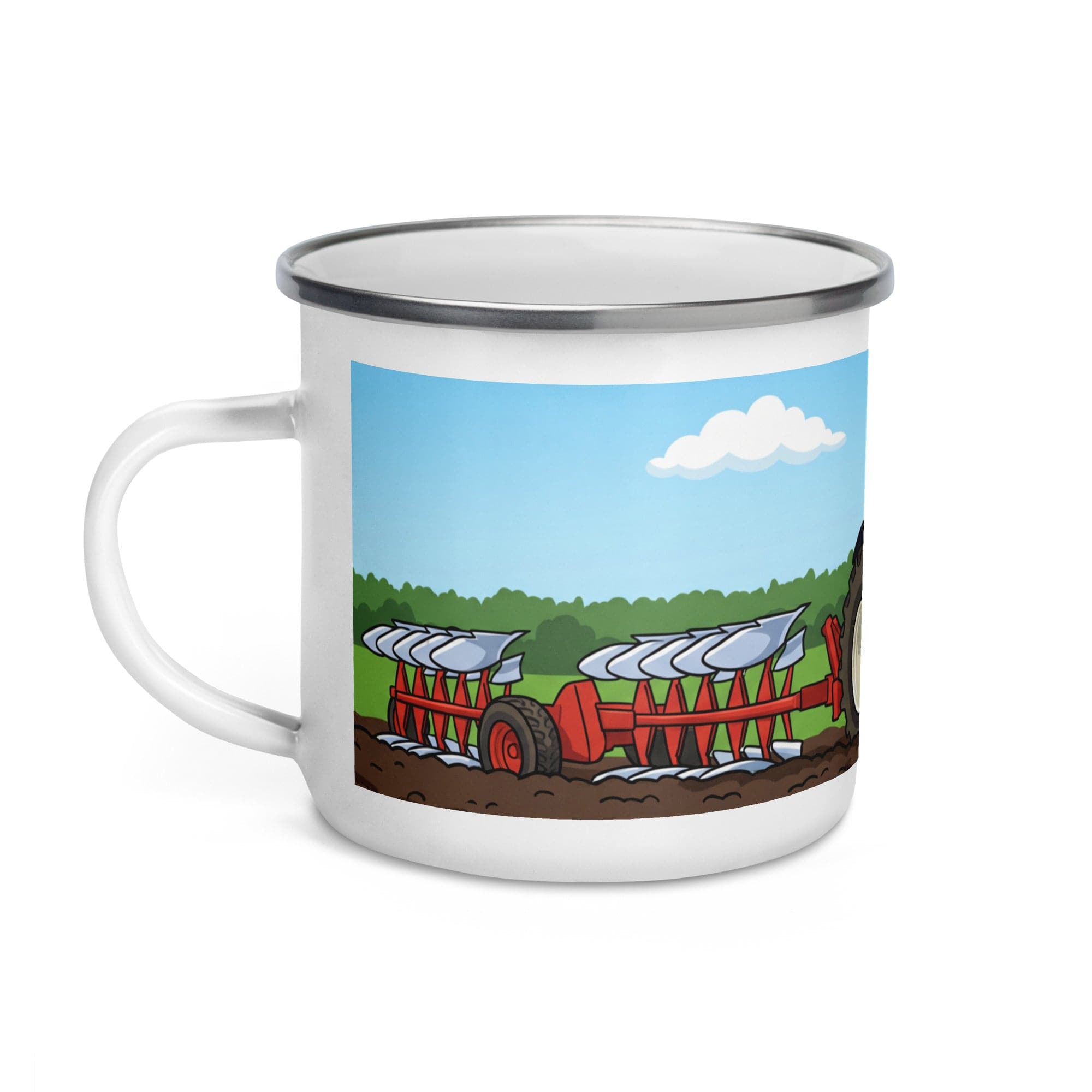 The Tractor Mugs Store Renault Atles 935RZ Ploughing | Enamel Mug Quality Farmers Merch