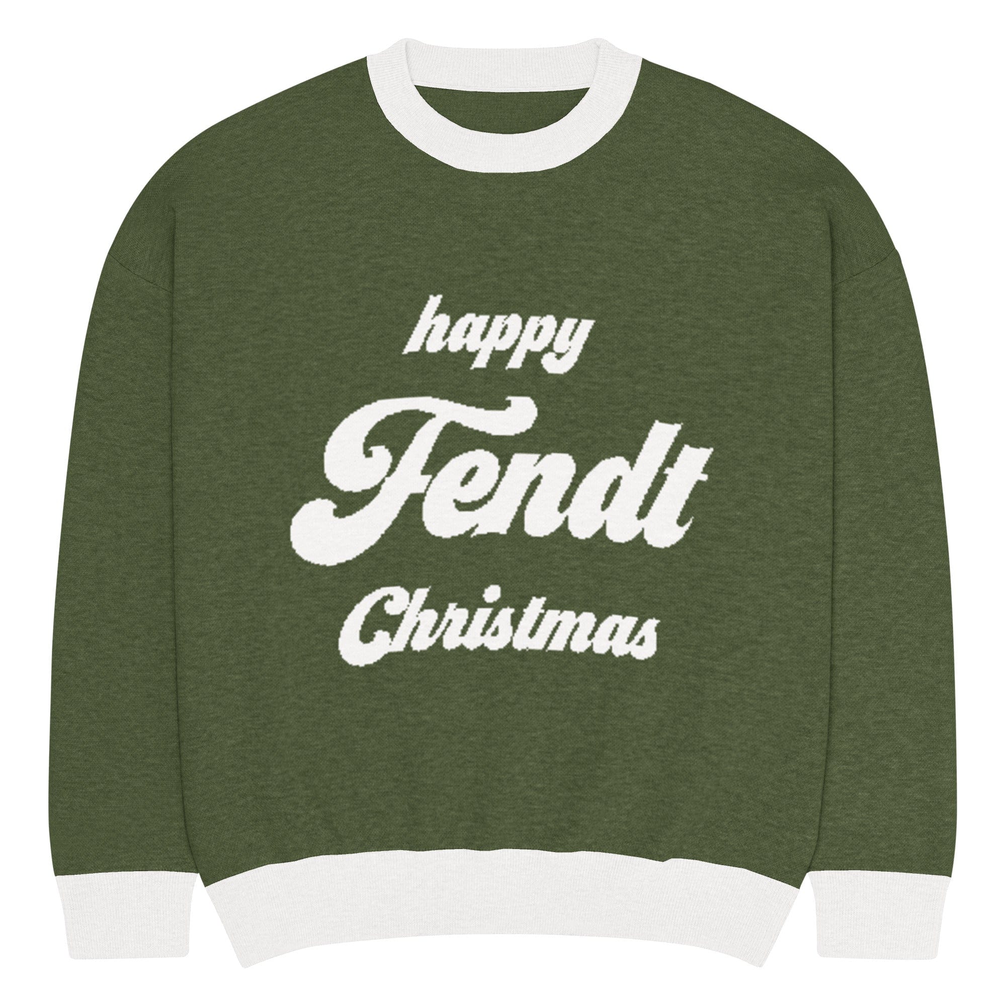 The Tractor Mugs Store S Happy Fendt Christmas Jumper | Relaxed fit knitted crew neck sweater Quality Farmers Merch
