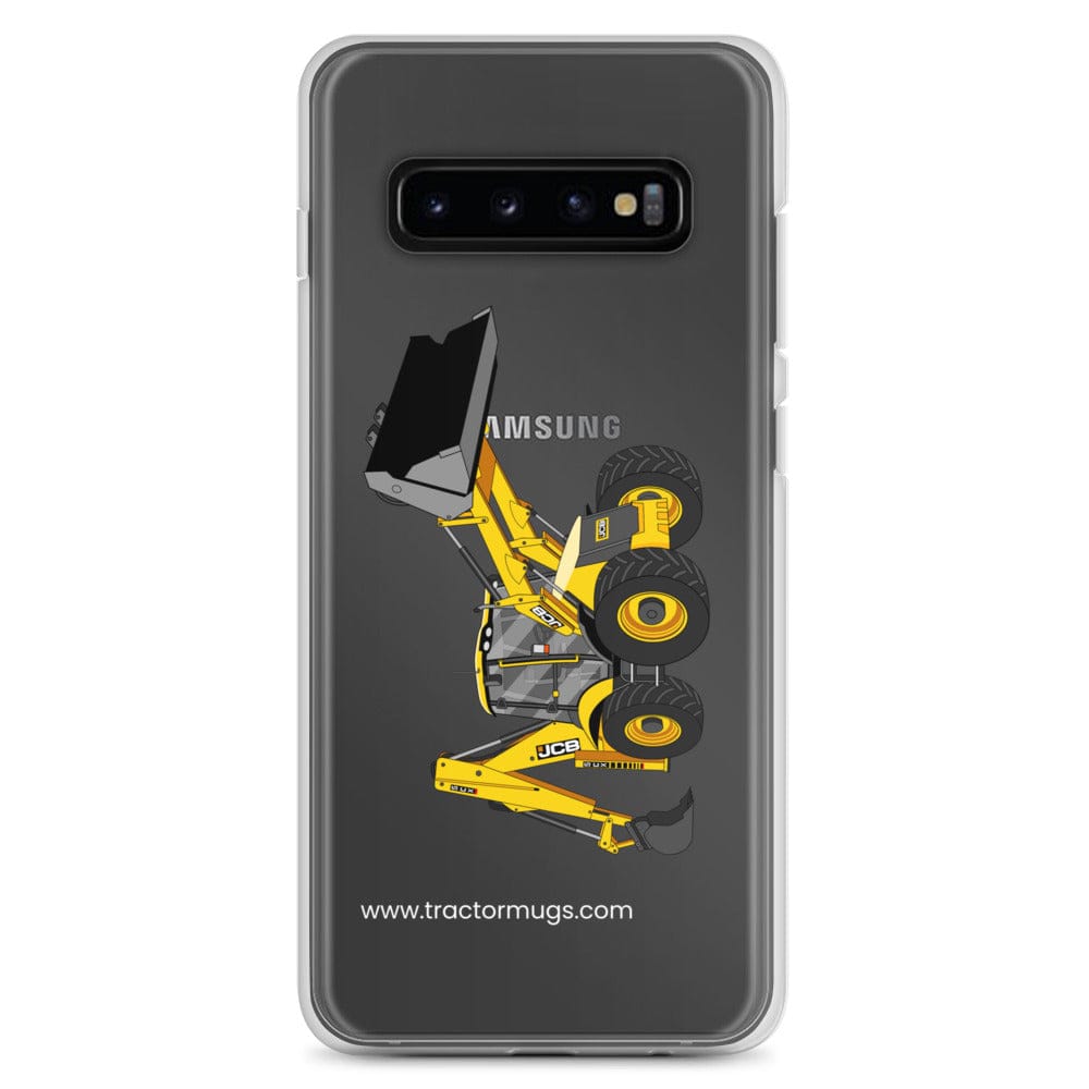 The Tractor Mugs Store Samsung Galaxy S10+ JCB 5CX Backhoe | Clear Case for Samsung® Quality Farmers Merch