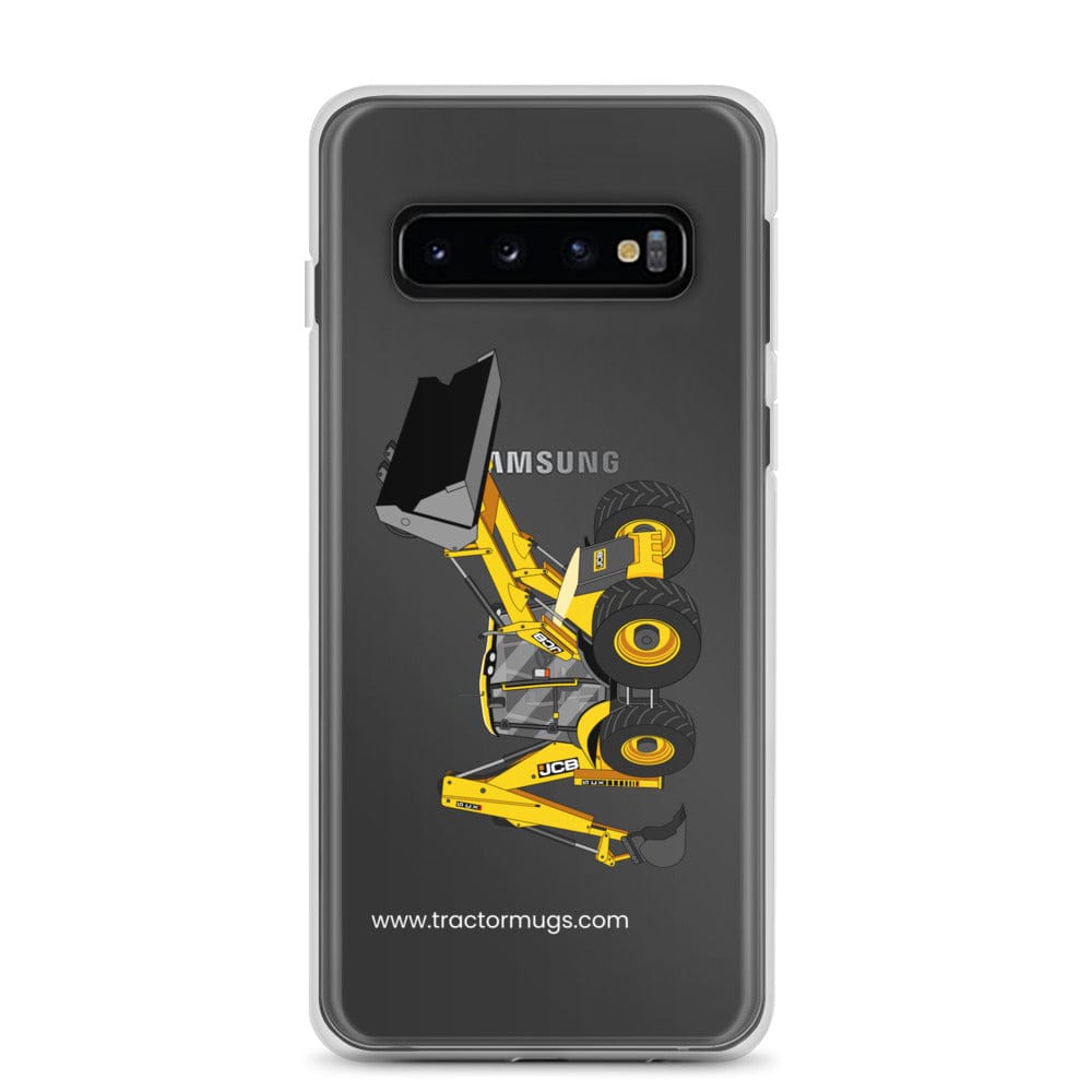 The Tractor Mugs Store Samsung Galaxy S10 JCB 5CX Backhoe | Clear Case for Samsung® Quality Farmers Merch
